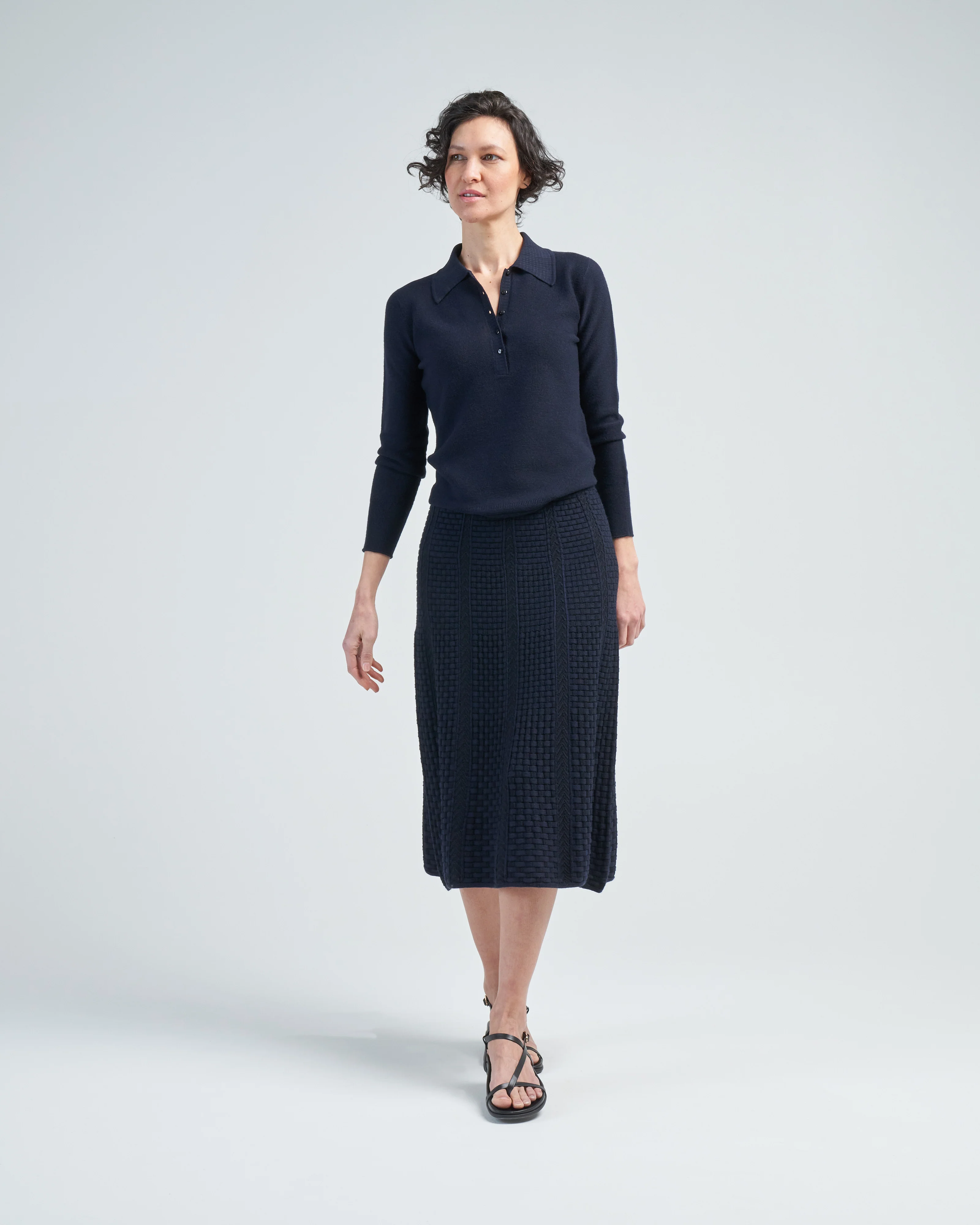 seamless fine knit polo - Image 2