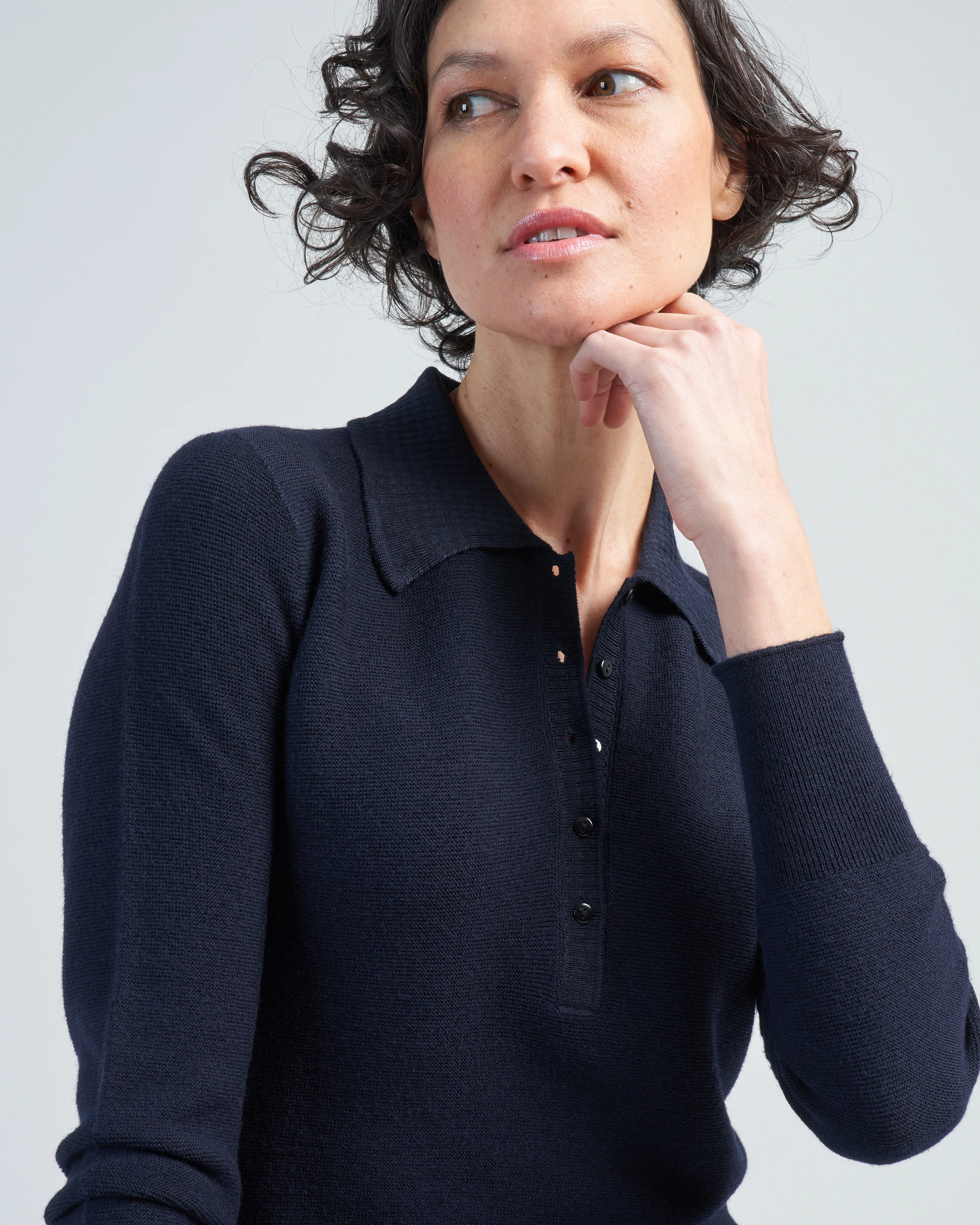 seamless fine knit polo - Image 5