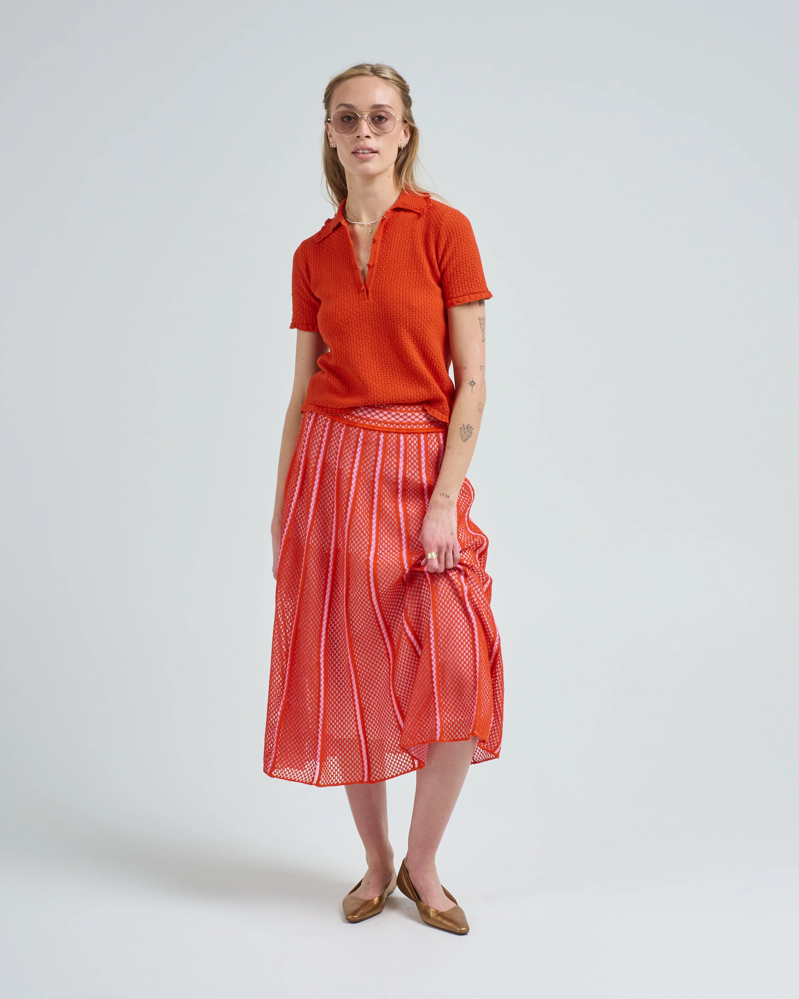 short sleeves light textured knit polo - Image 2