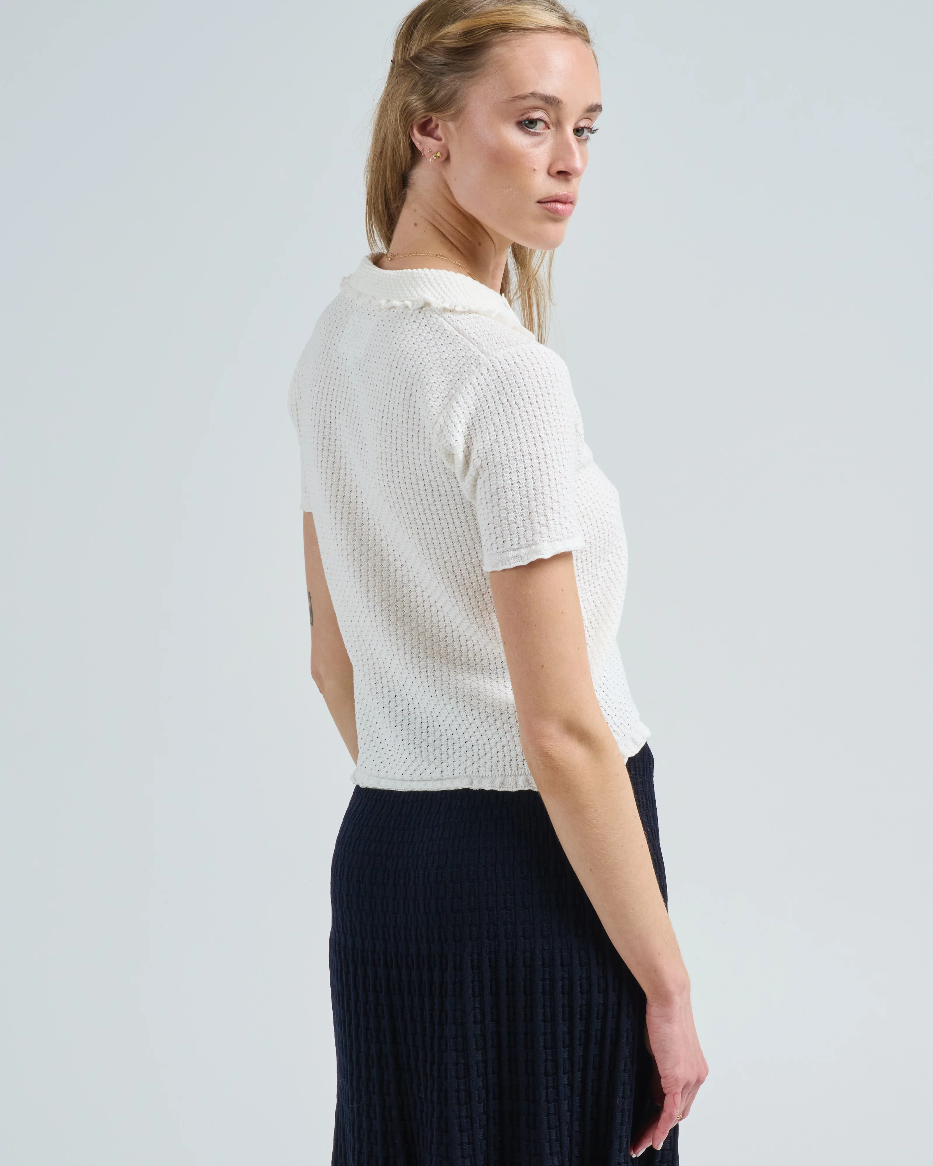 short sleeves light textured knit polo - Image 4