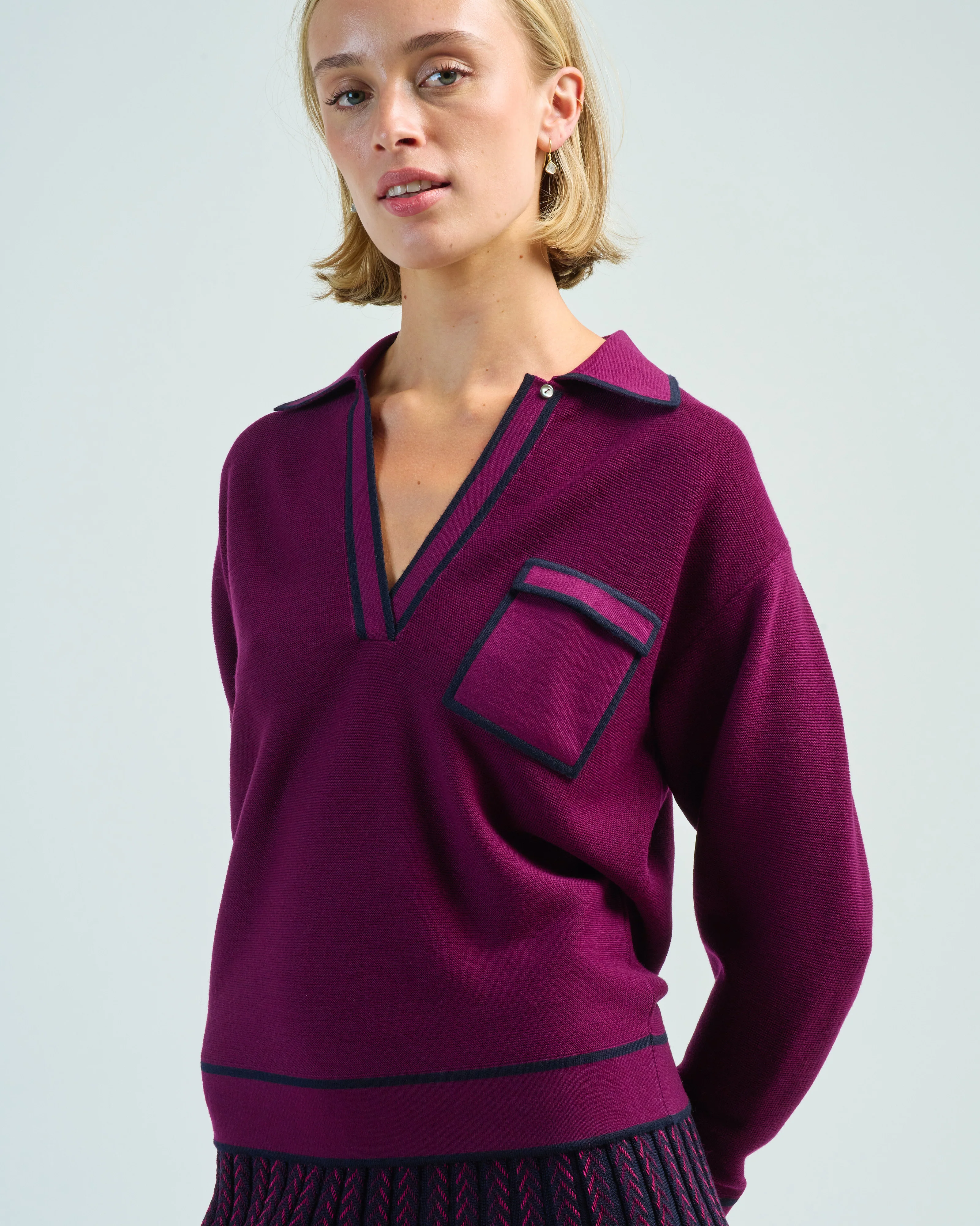 slick longsleeve knit polo