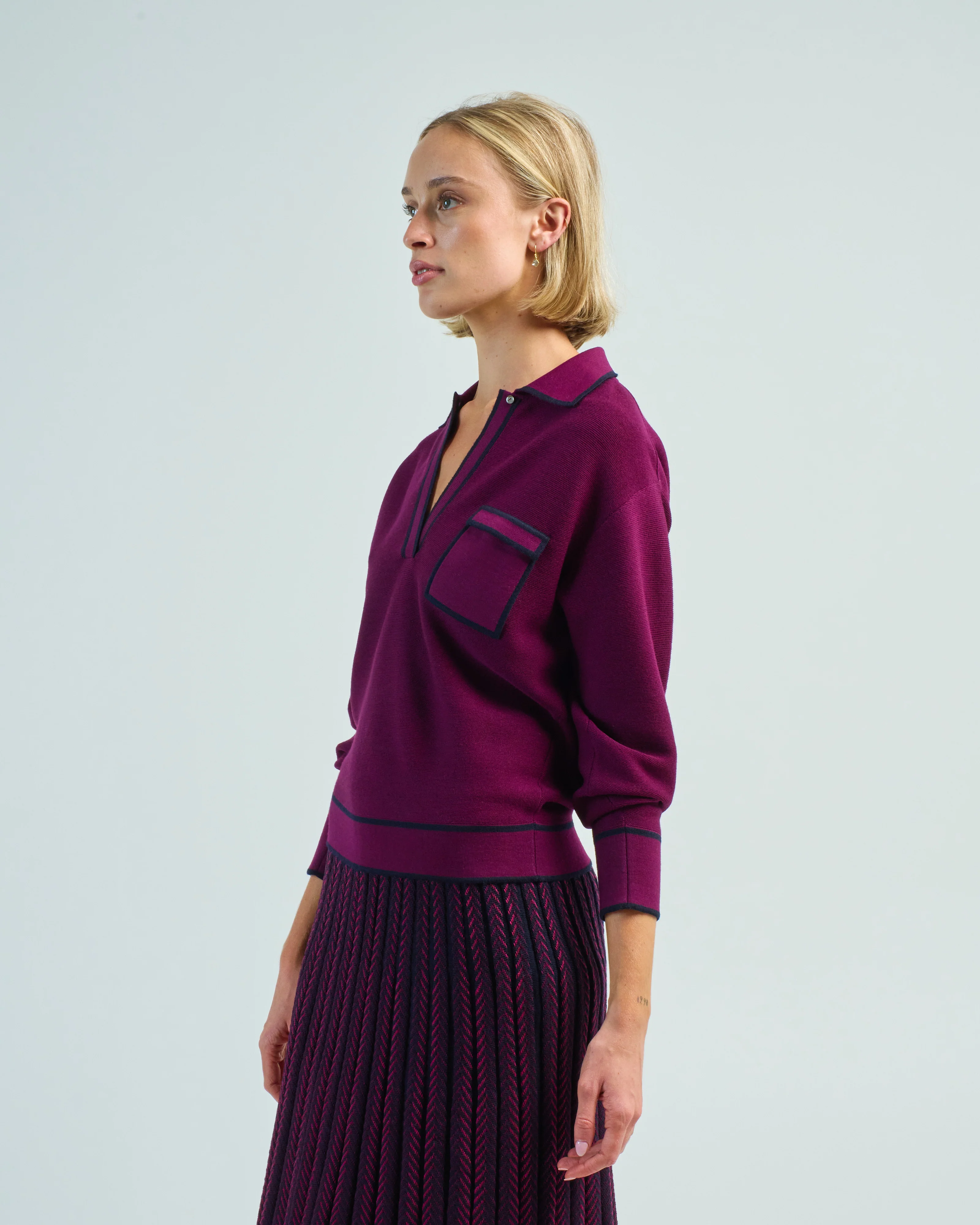 slick longsleeve knit polo - Image 4
