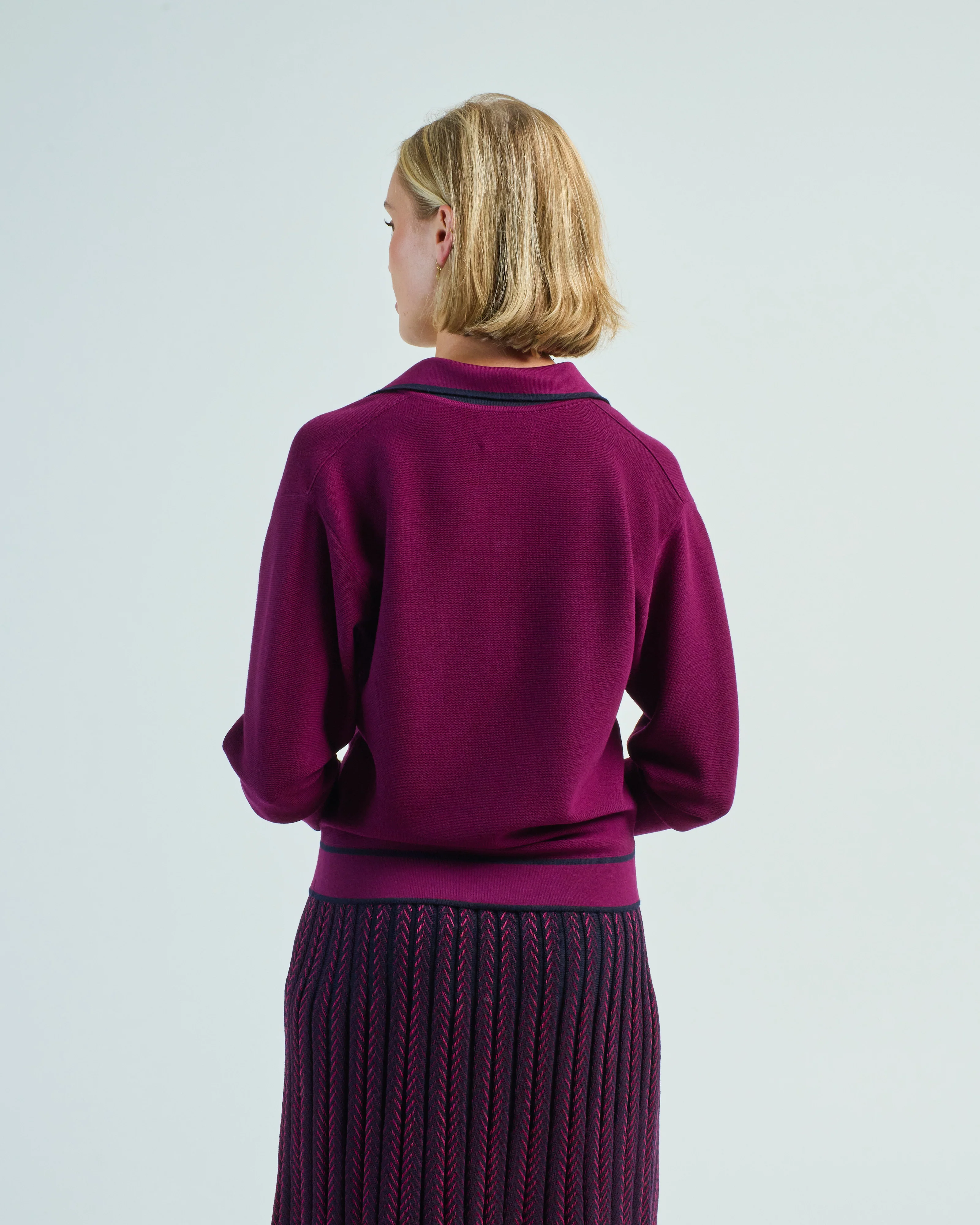 slick longsleeve knit polo - Image 5