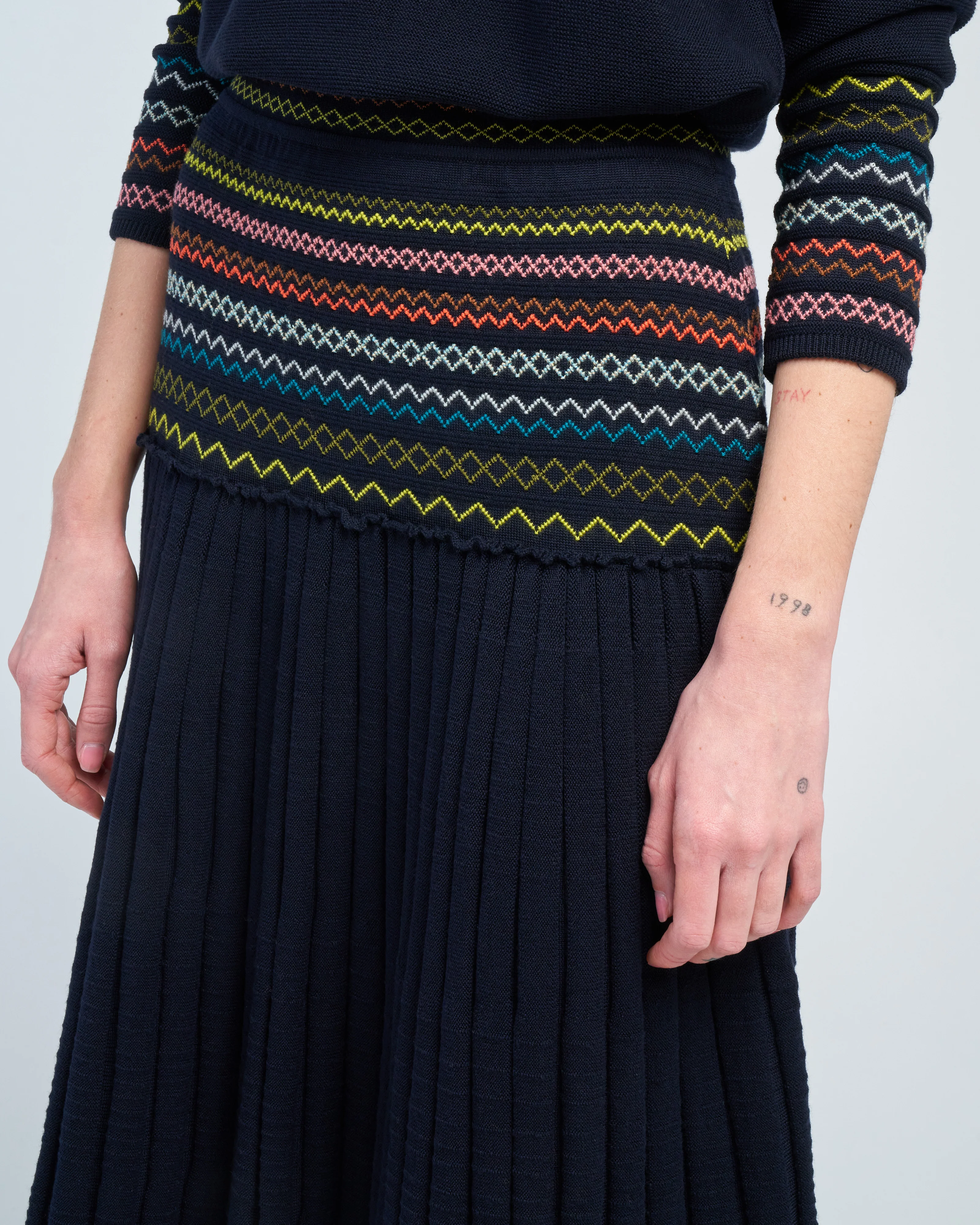 smock effect jacquard skirt - Image 2