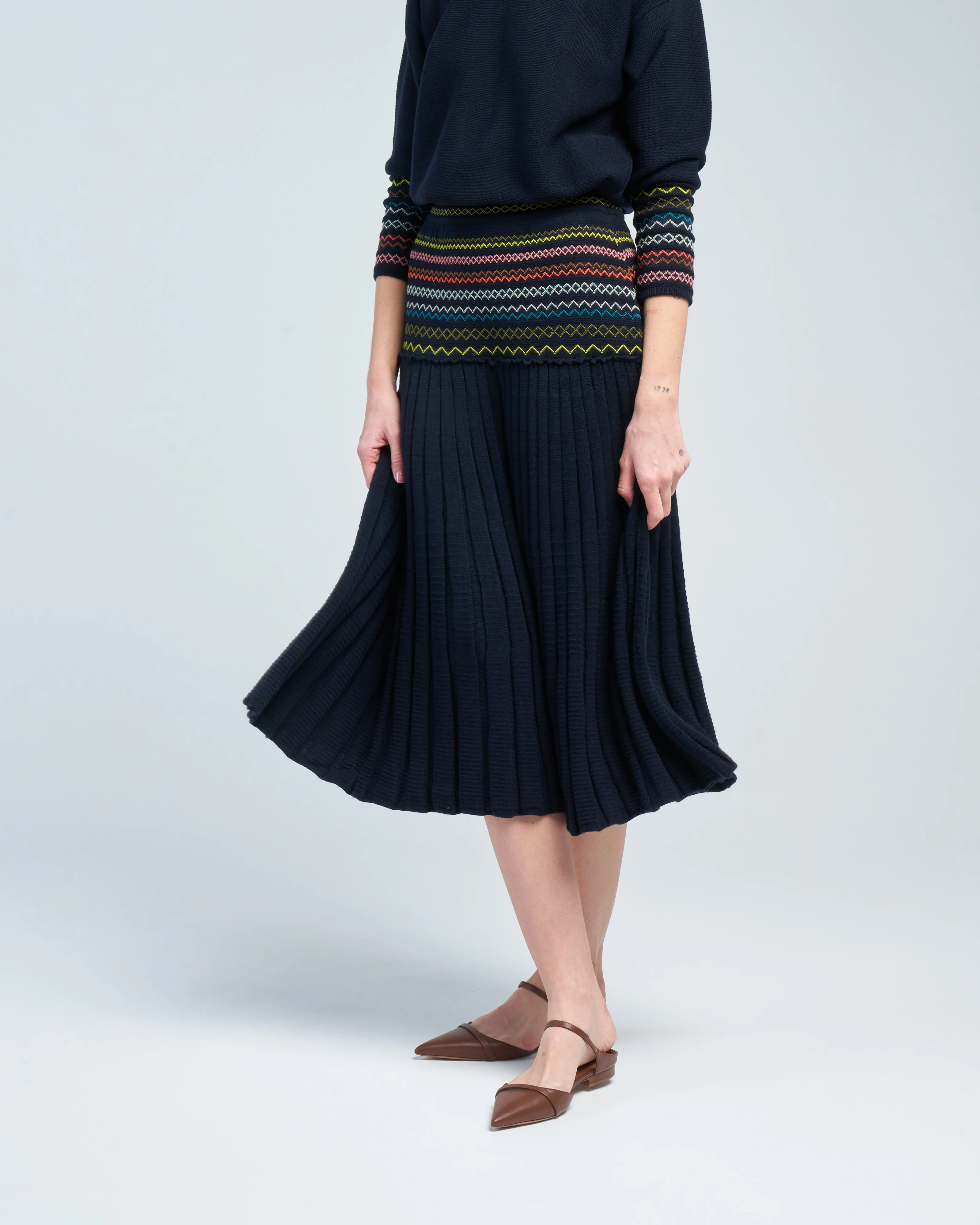 smock effect jacquard skirt - Image 4
