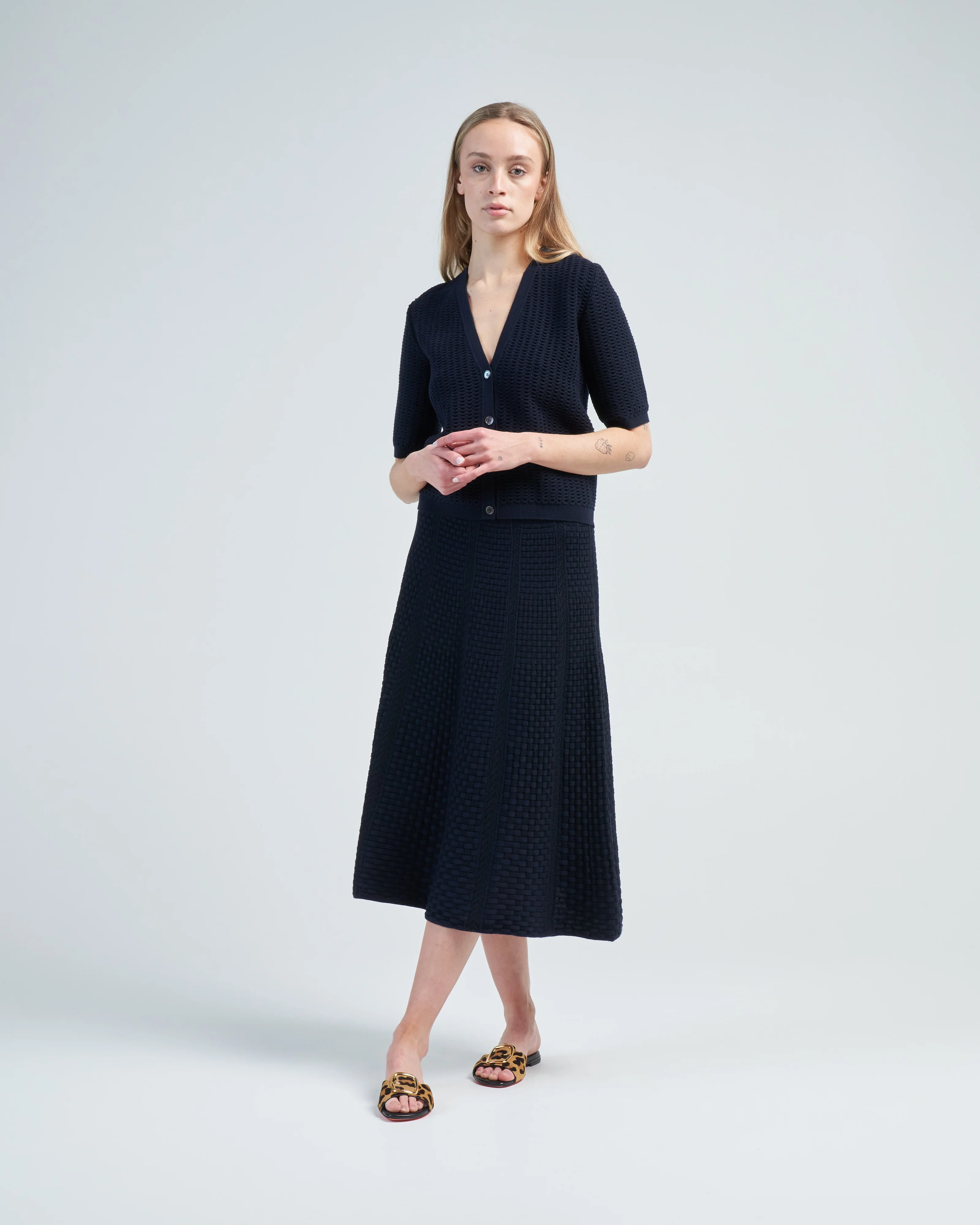 smock knit couture elbow cardi - Image 3