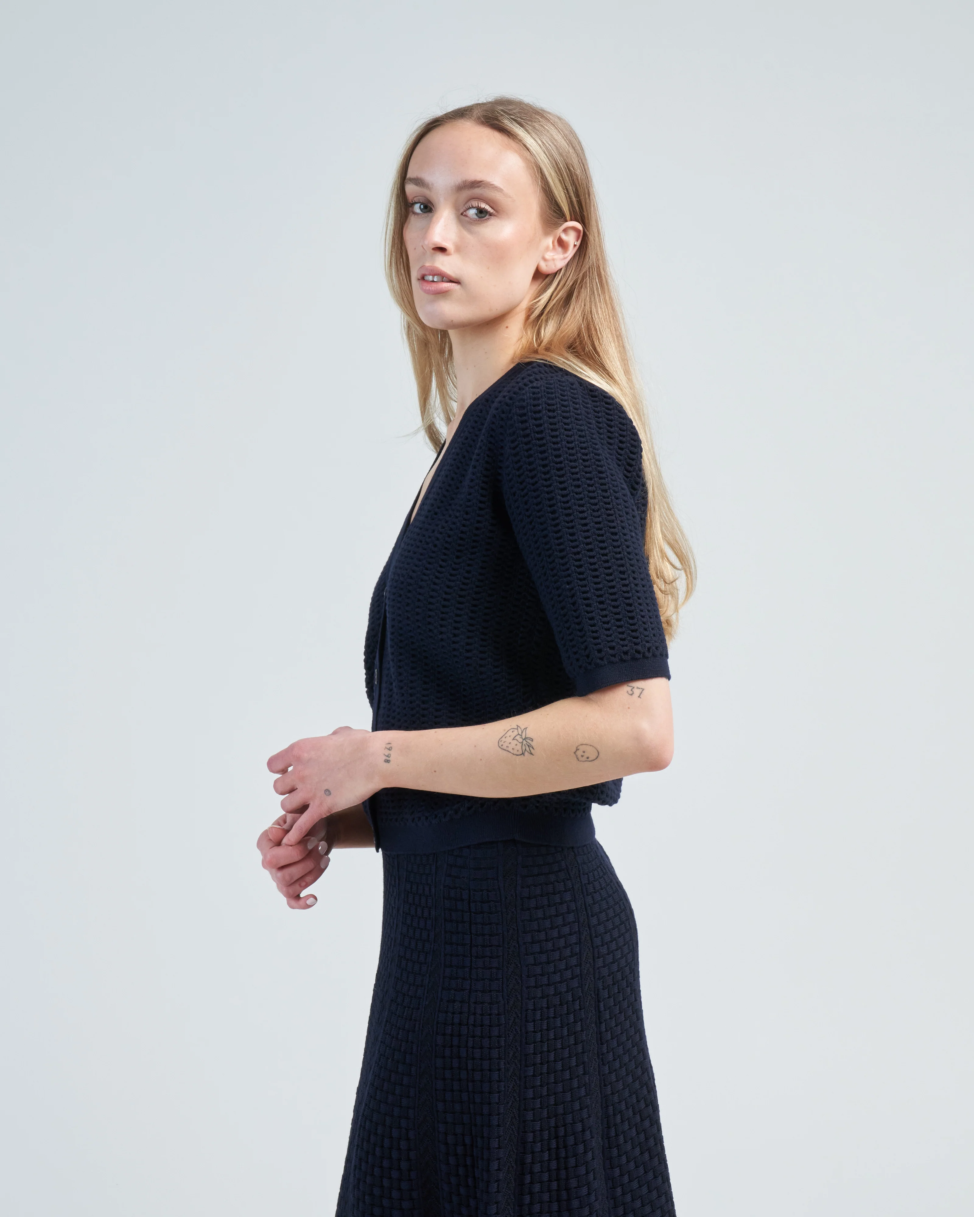 smock knit couture elbow cardi - Image 4