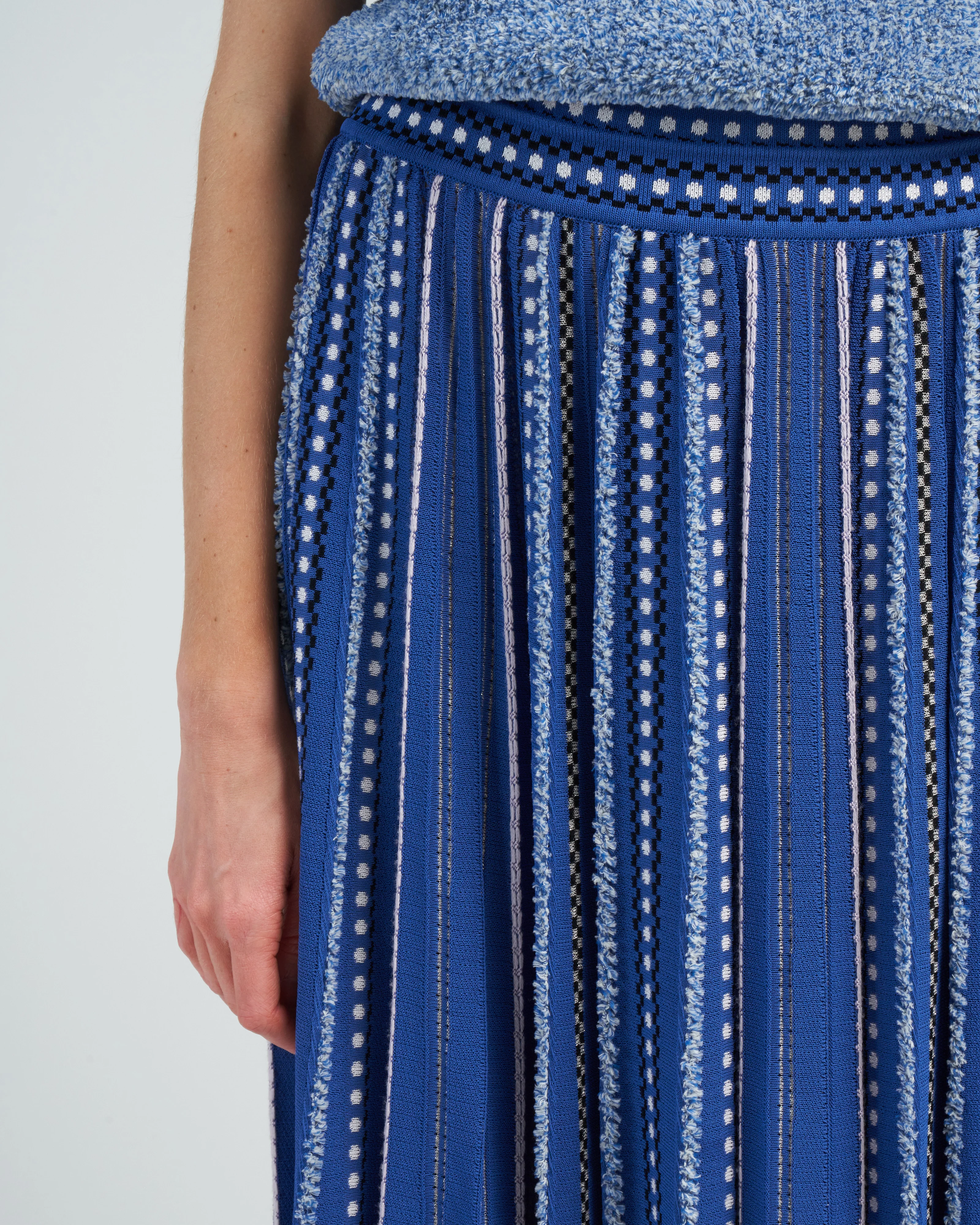 summer jacquard knit skirt - blue faience - Image 5