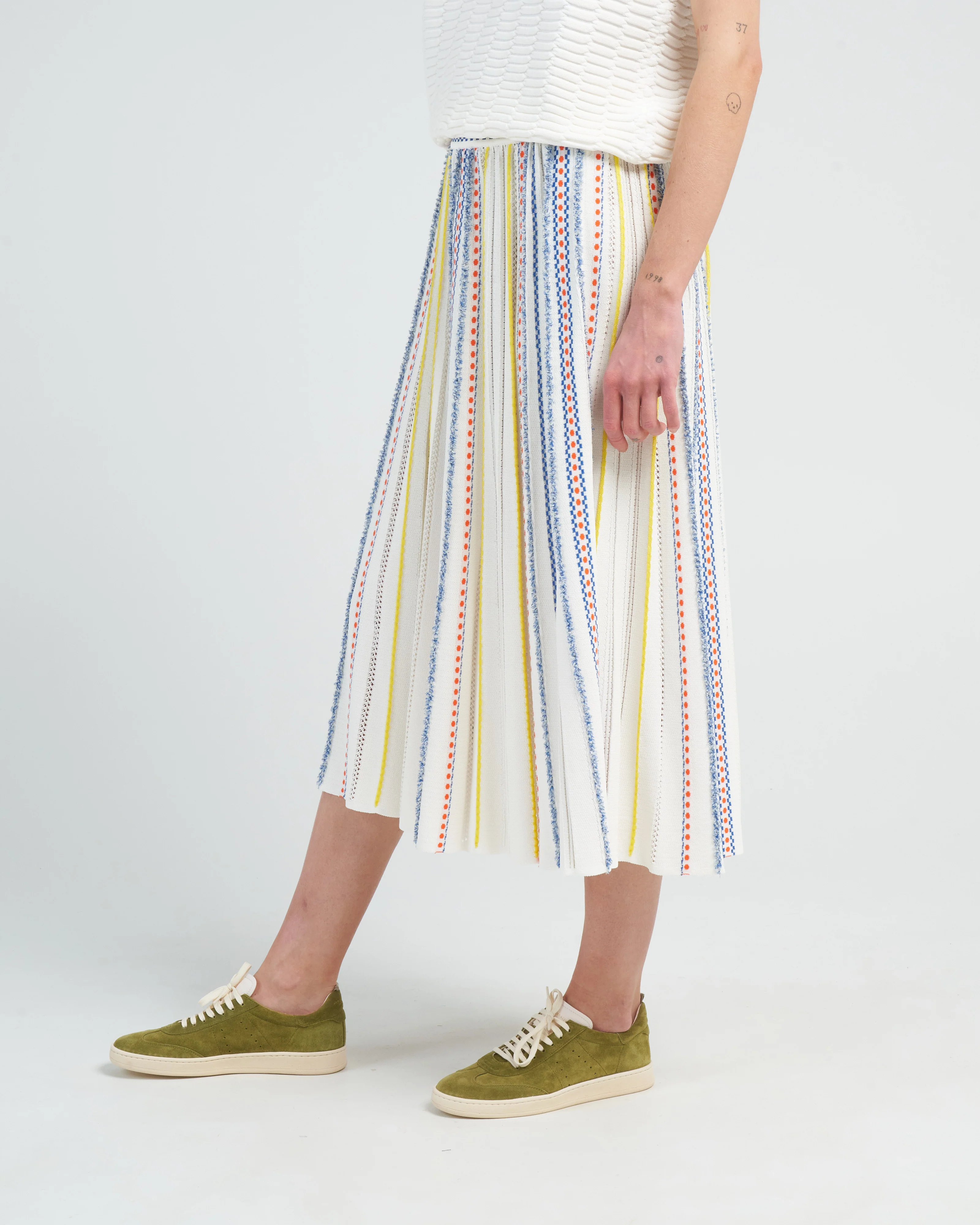 summer jacquard knit skirt - natural pop - Image 3