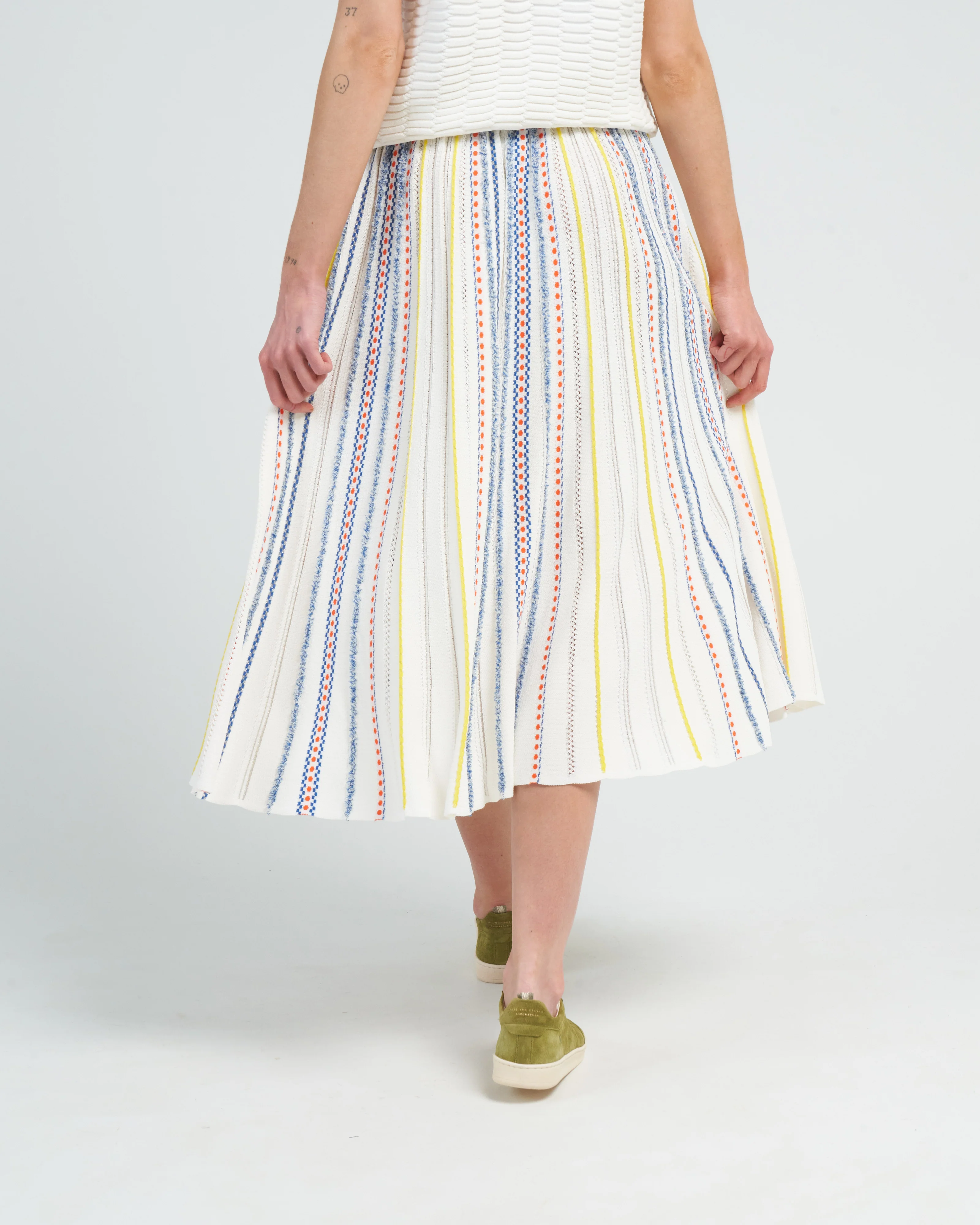 summer jacquard knit skirt - natural pop - Image 4