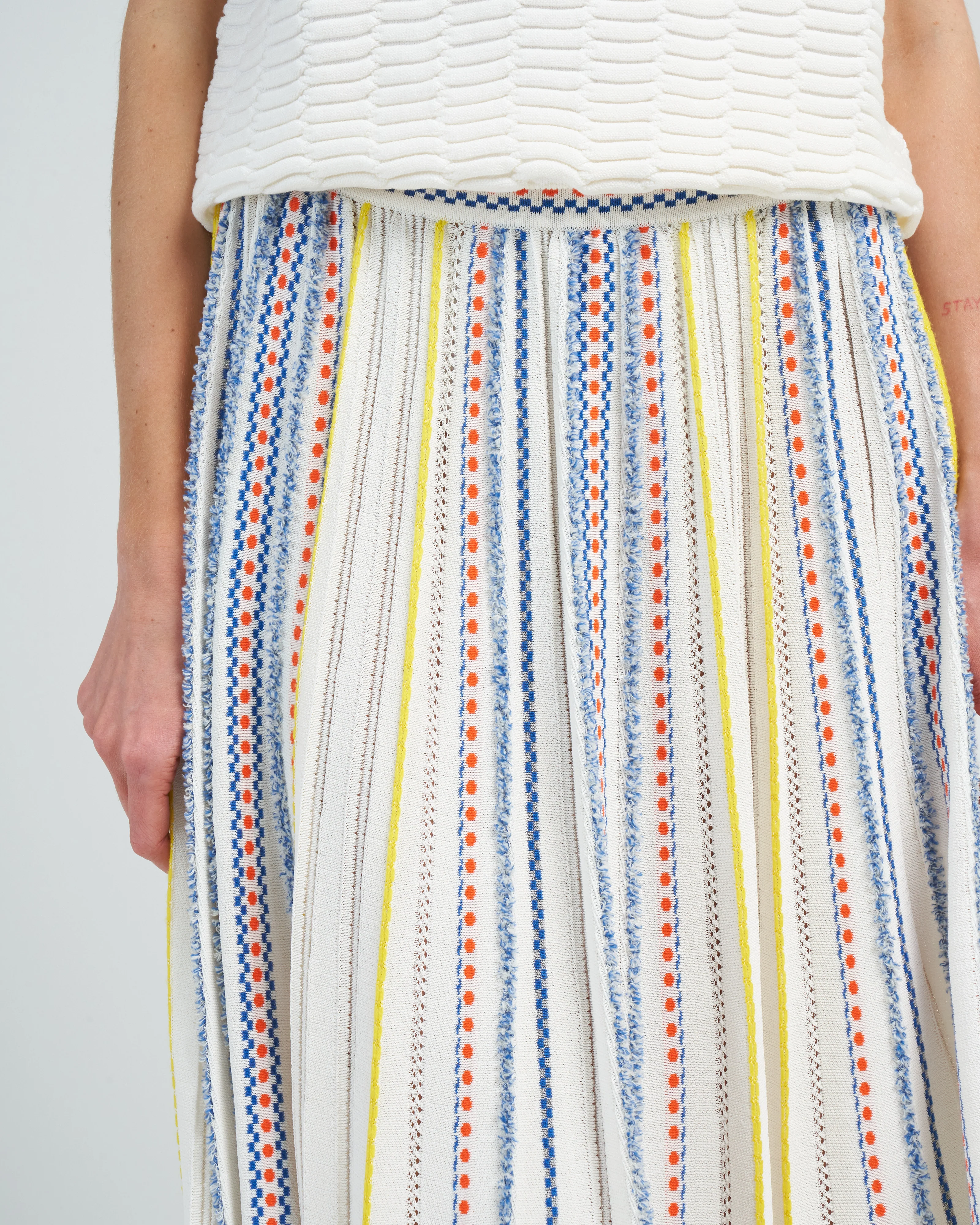 summer jacquard knit skirt - natural pop - Image 5