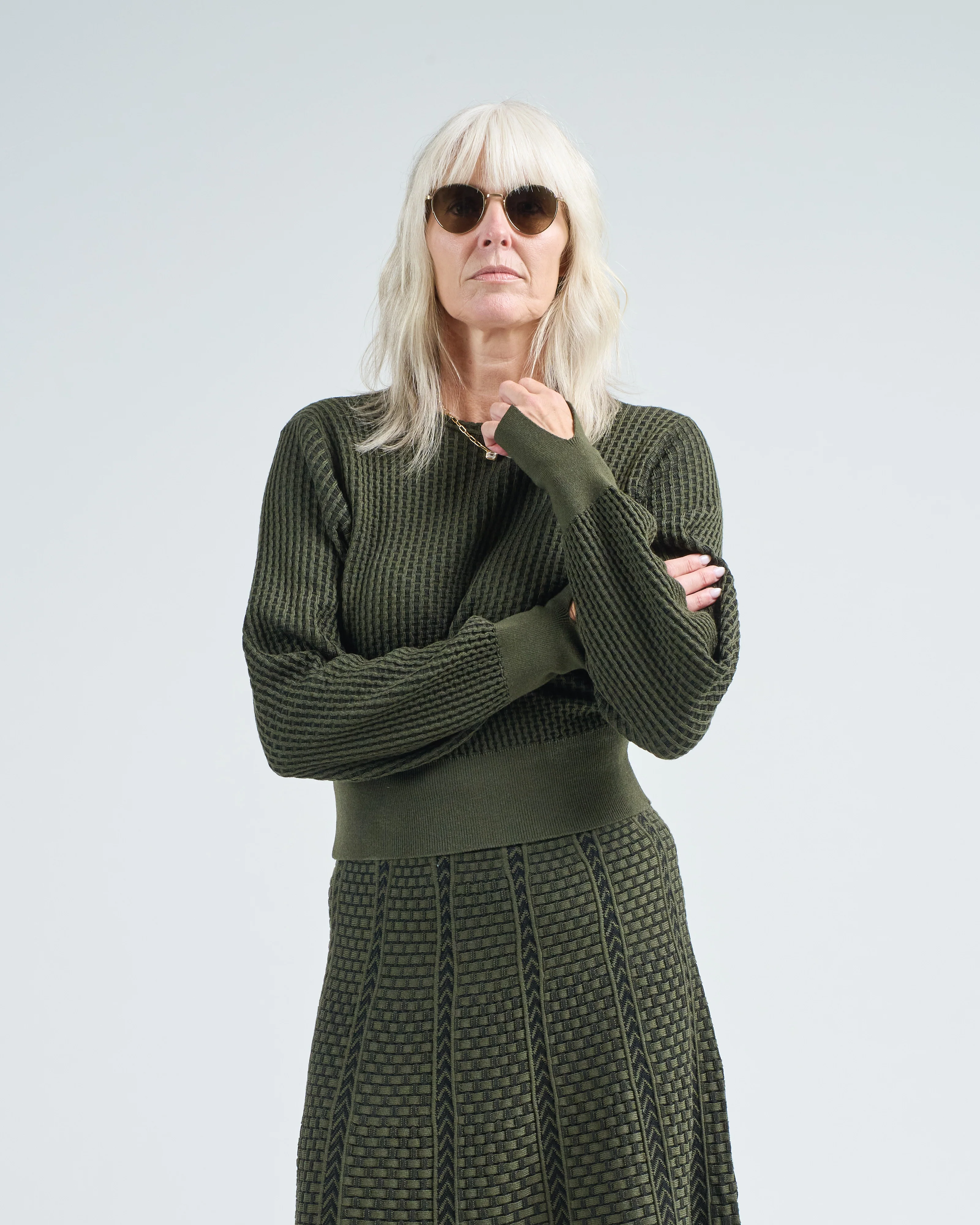 textured crew sweater - Image 2