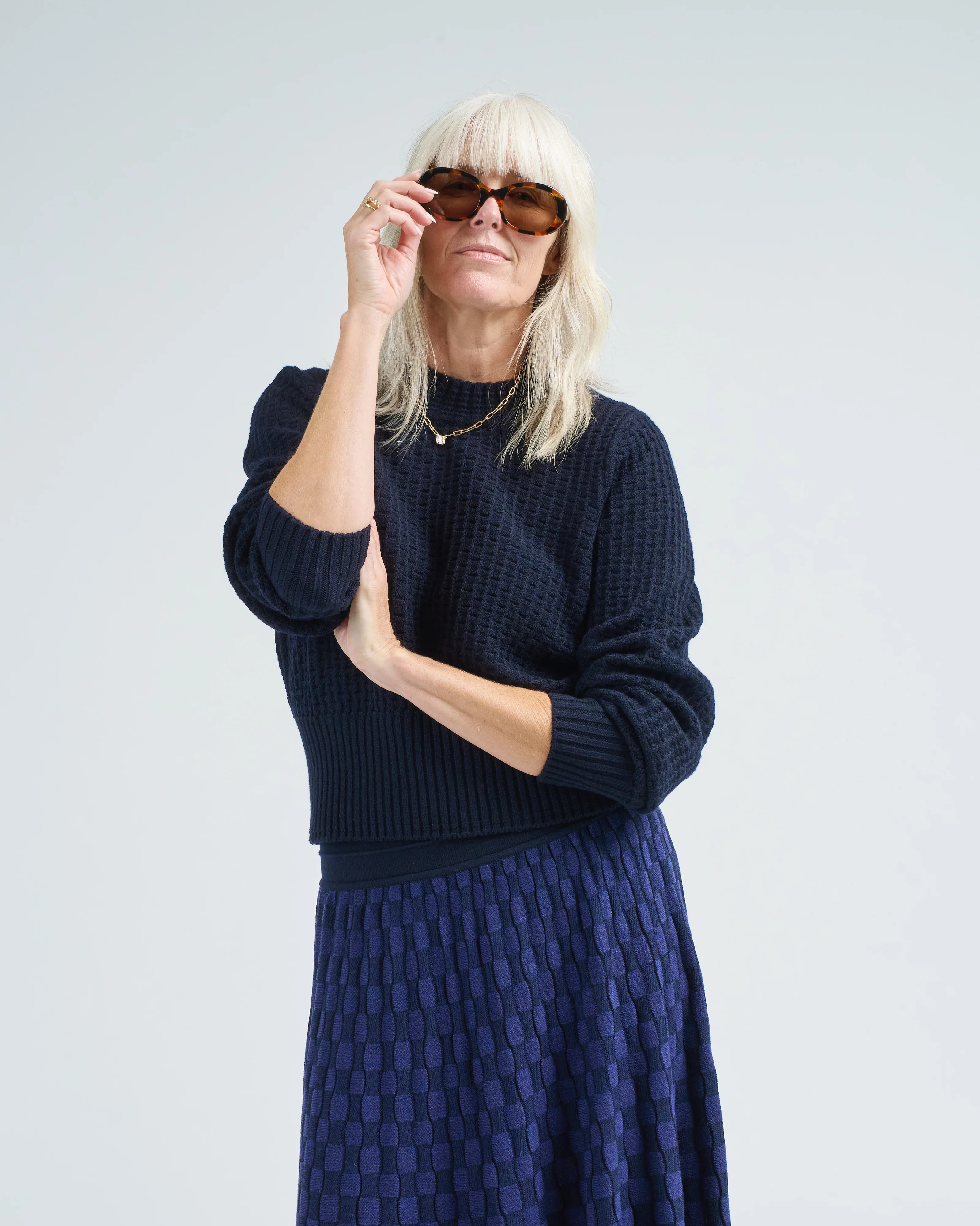 textured long sleeve sweater - Image 2