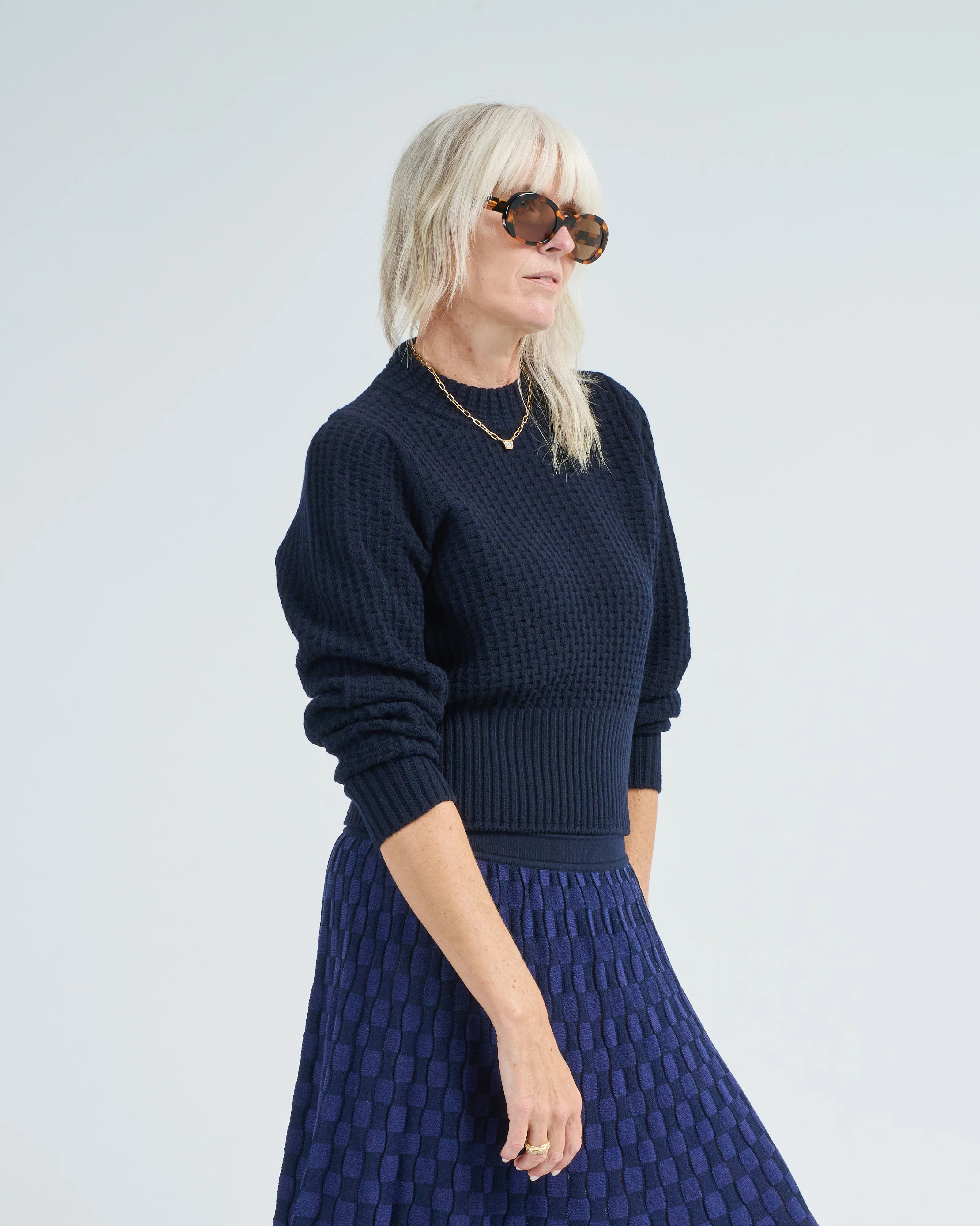 textured long sleeve sweater - Image 3