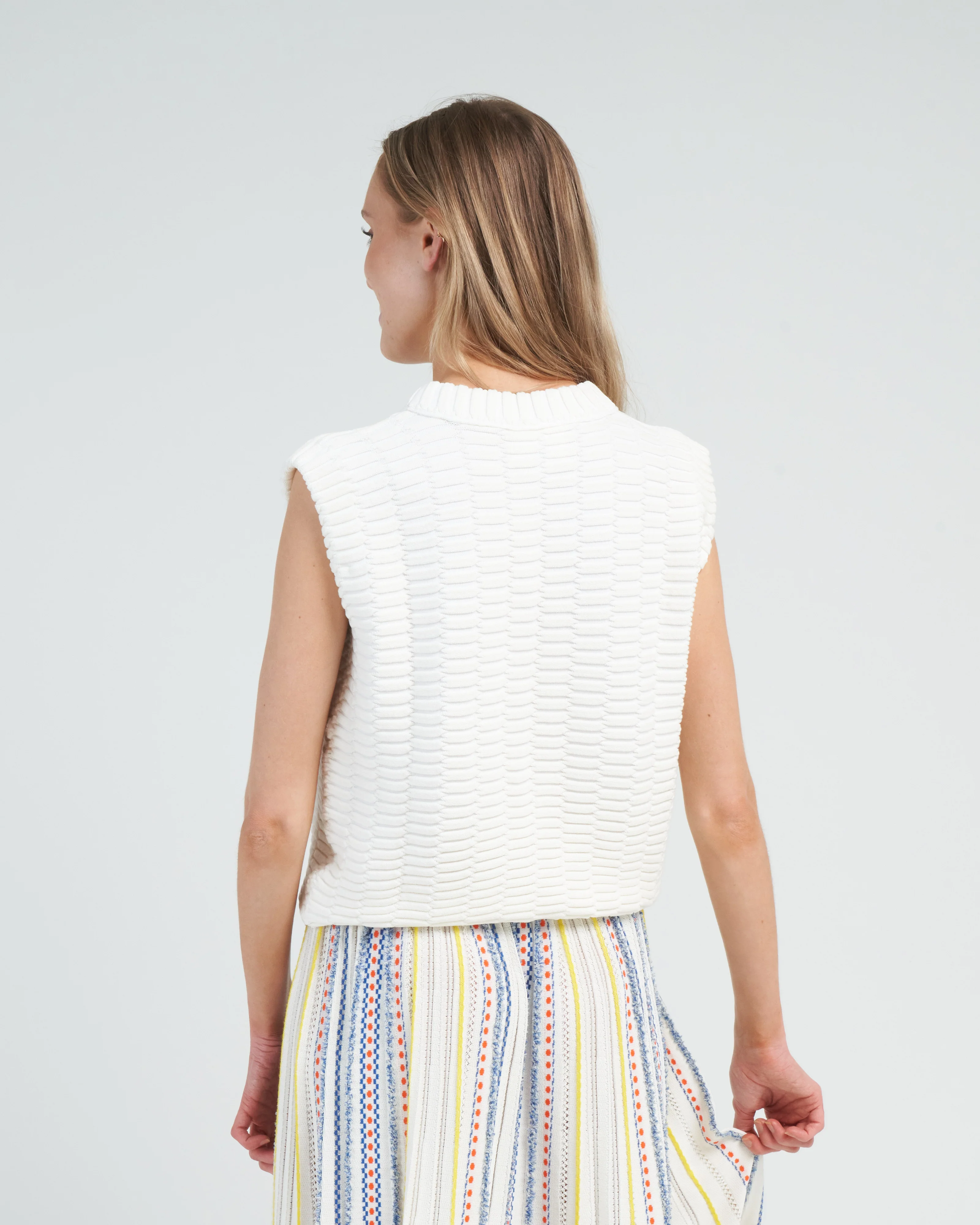 structured top zellige stitch - milk - Image 5
