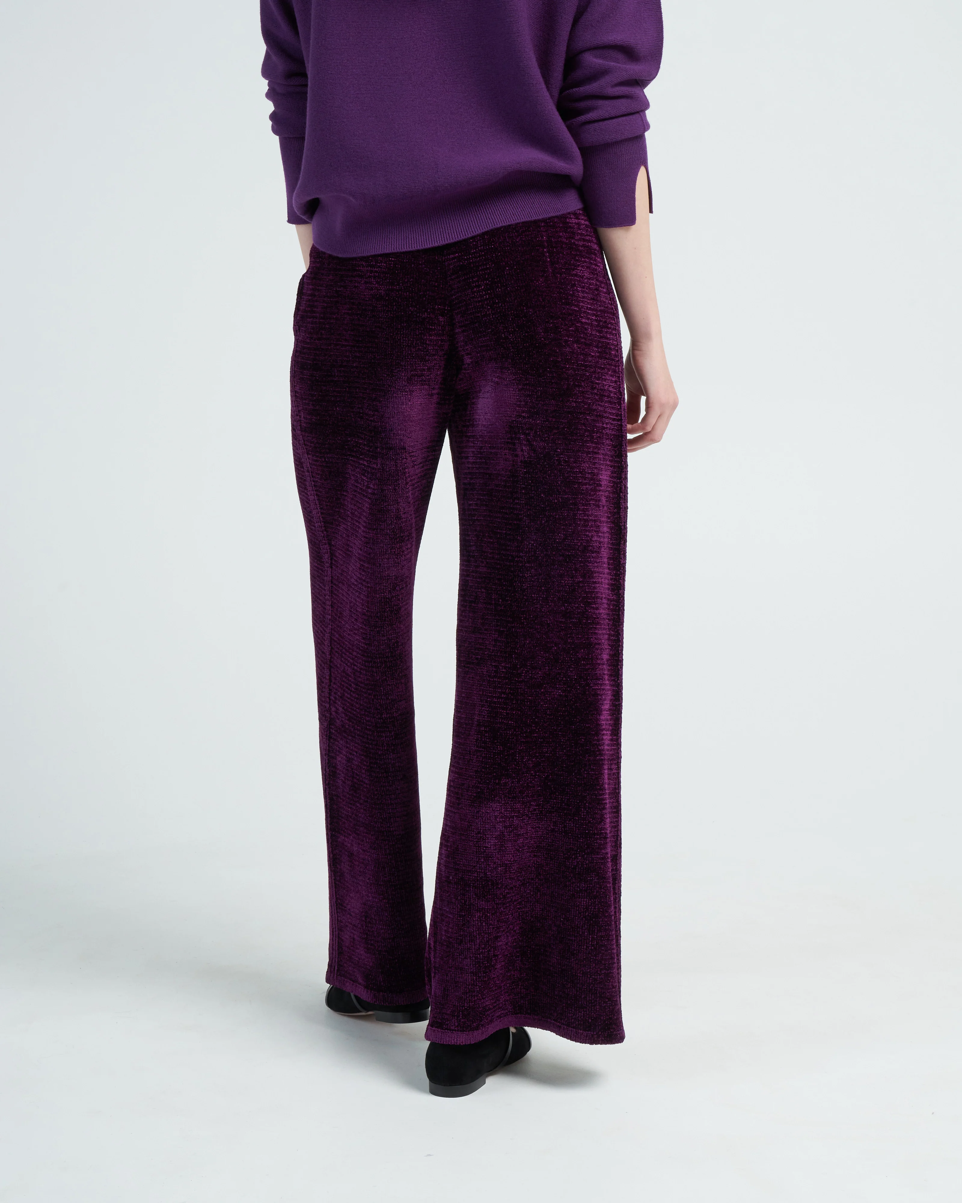 velvet knit pants - royal purple - Image 4