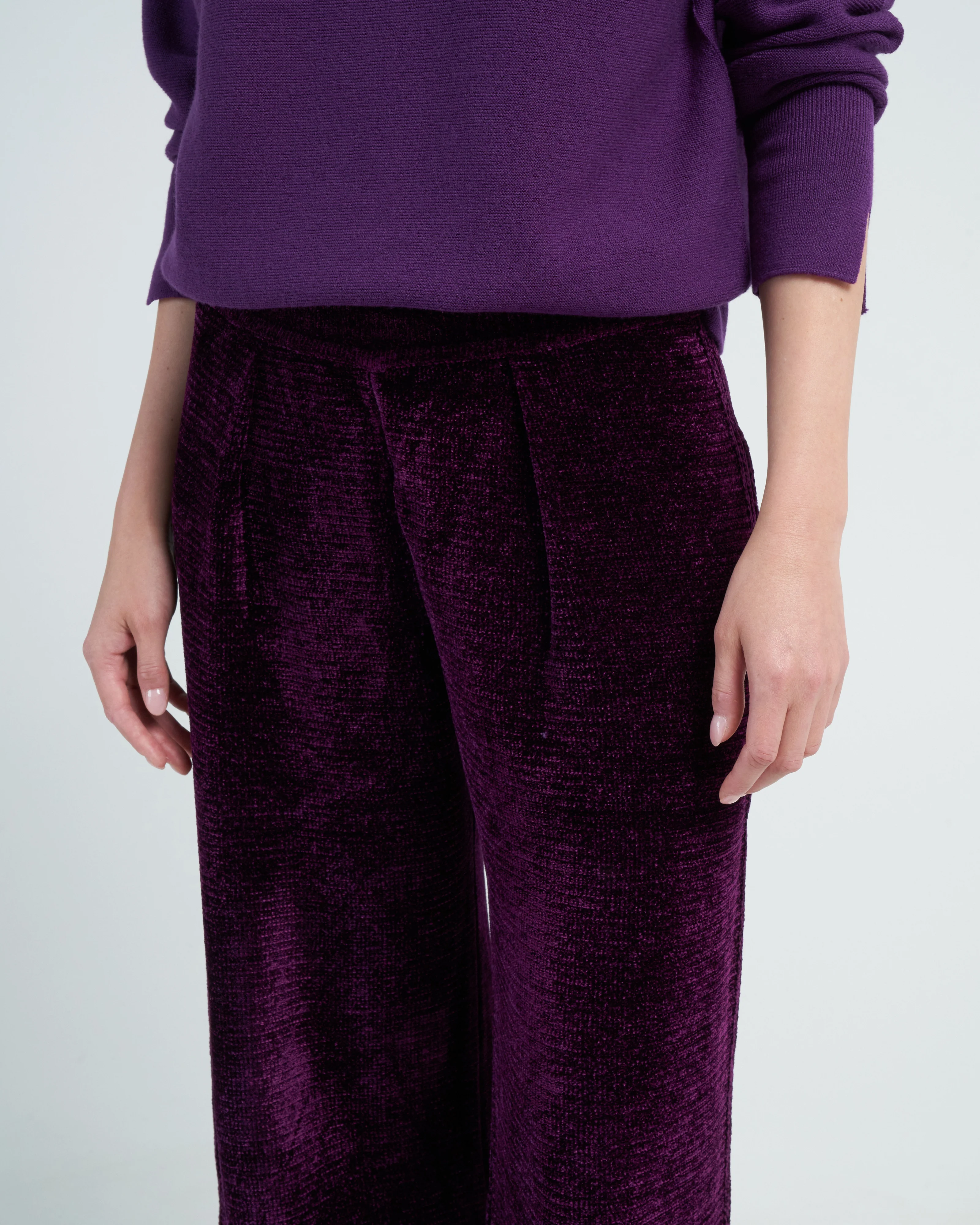 velvet knit pants - royal purple - Image 5