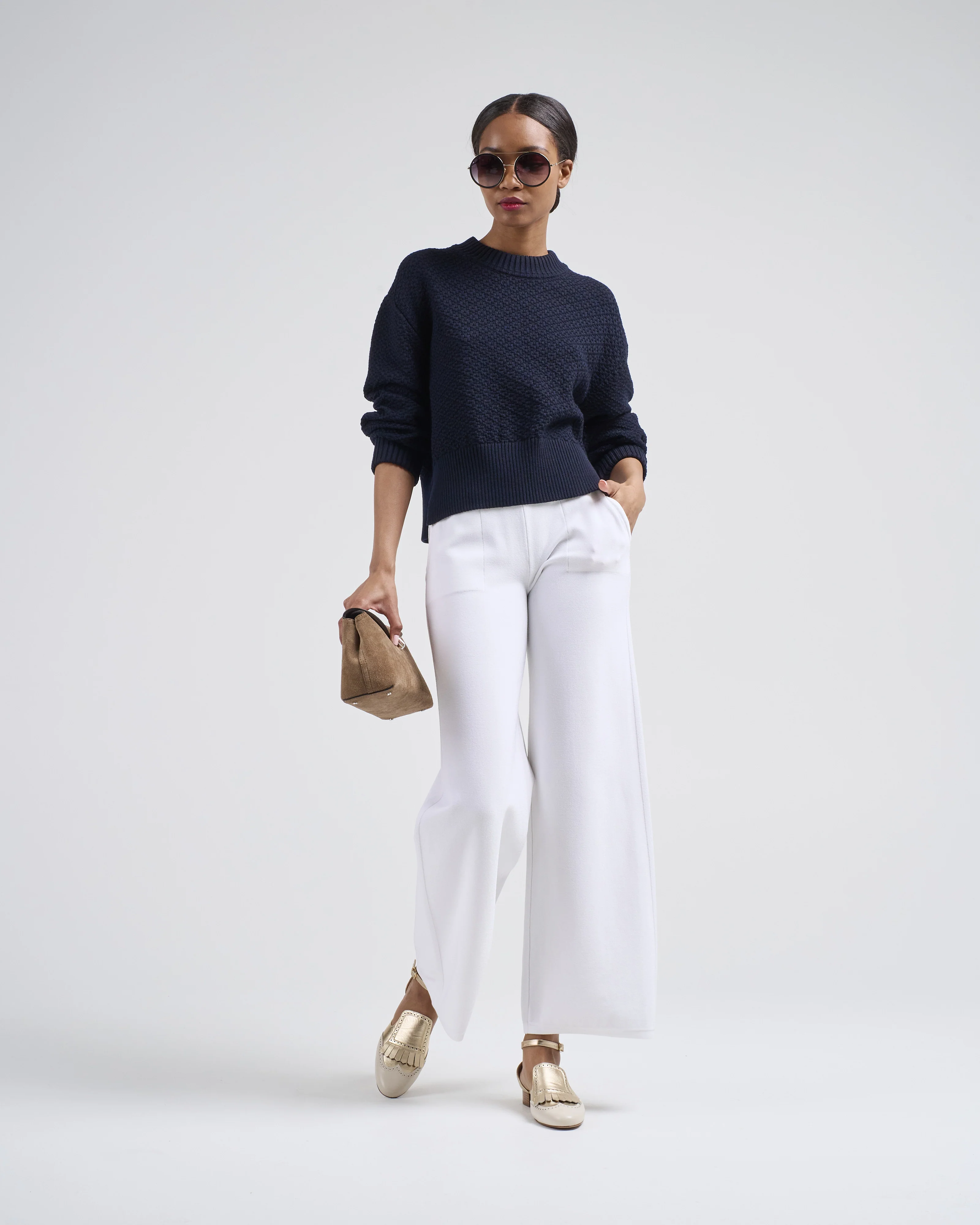 vintage stitch crop sweater - Image 2