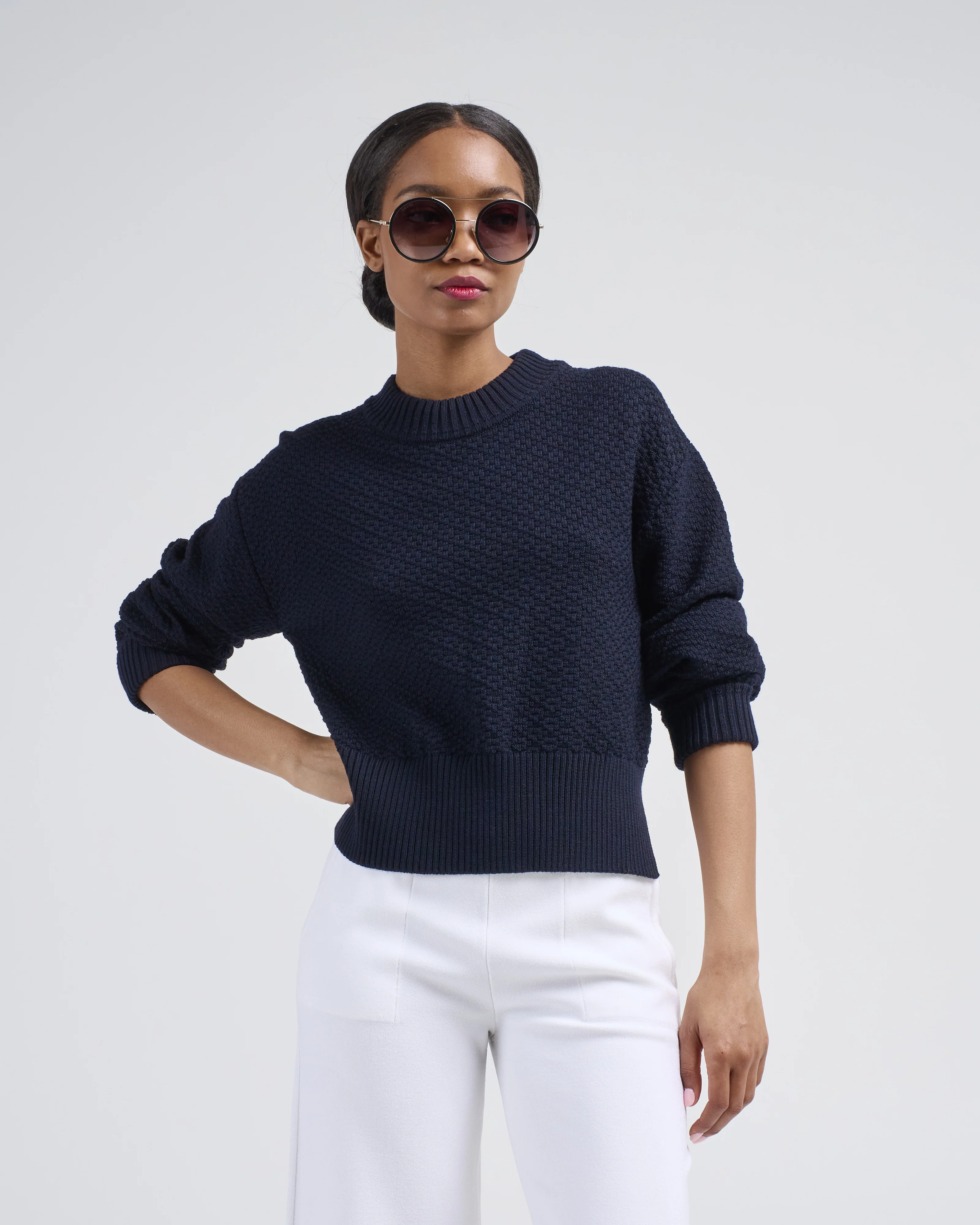 vintage stitch crop sweater - Image 3
