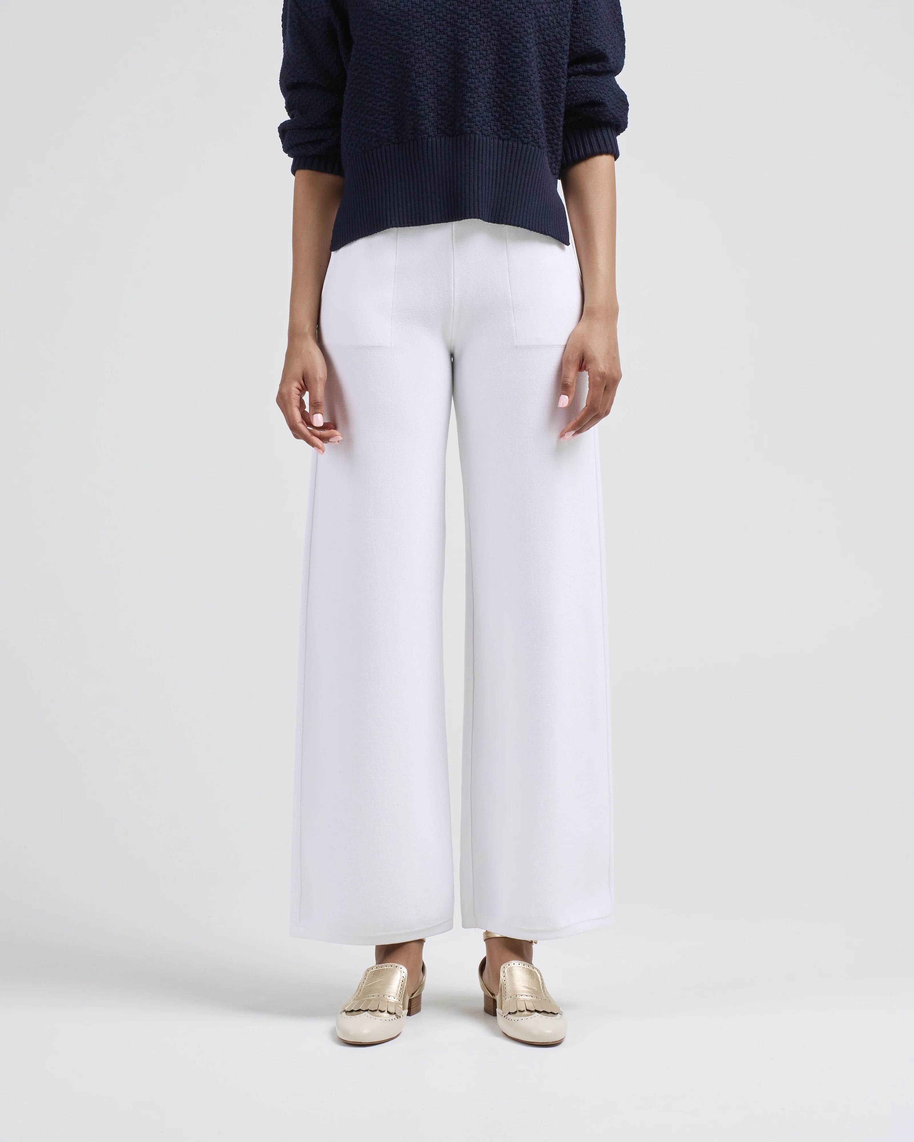 wide pants in couture knit - Image 2