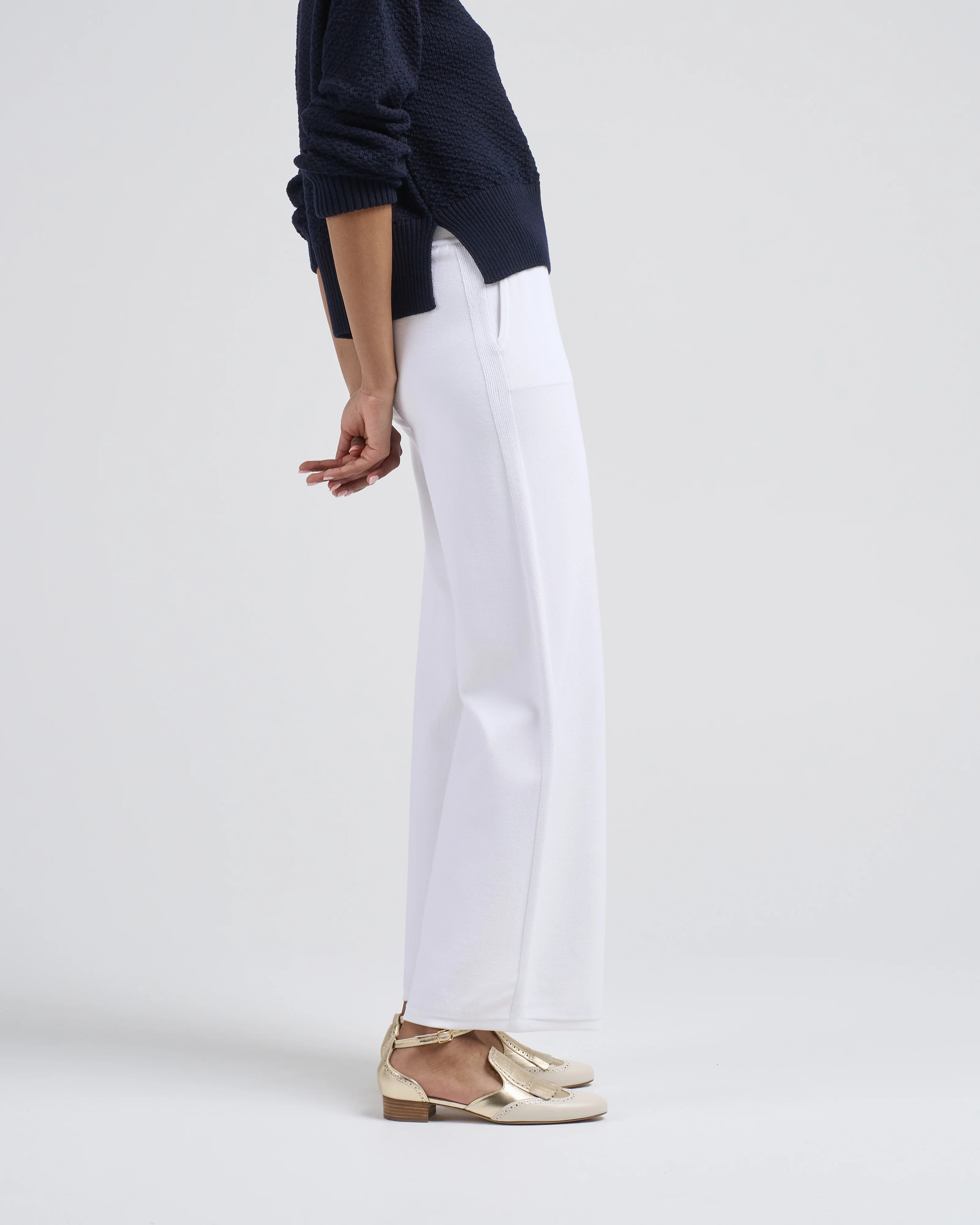 wide pants in couture knit - Image 3