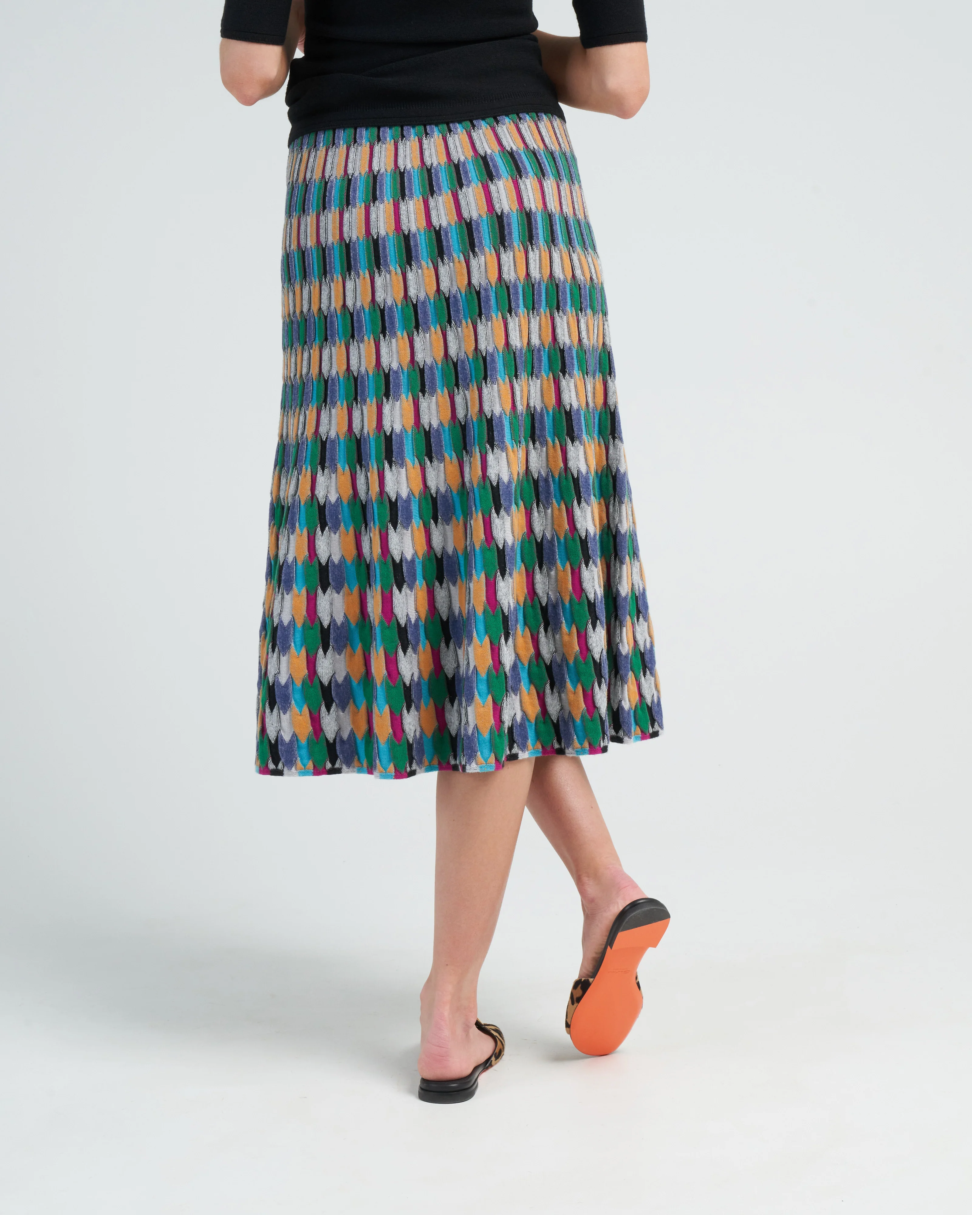 zellige stitch multicolor skirt - multi black - Image 4