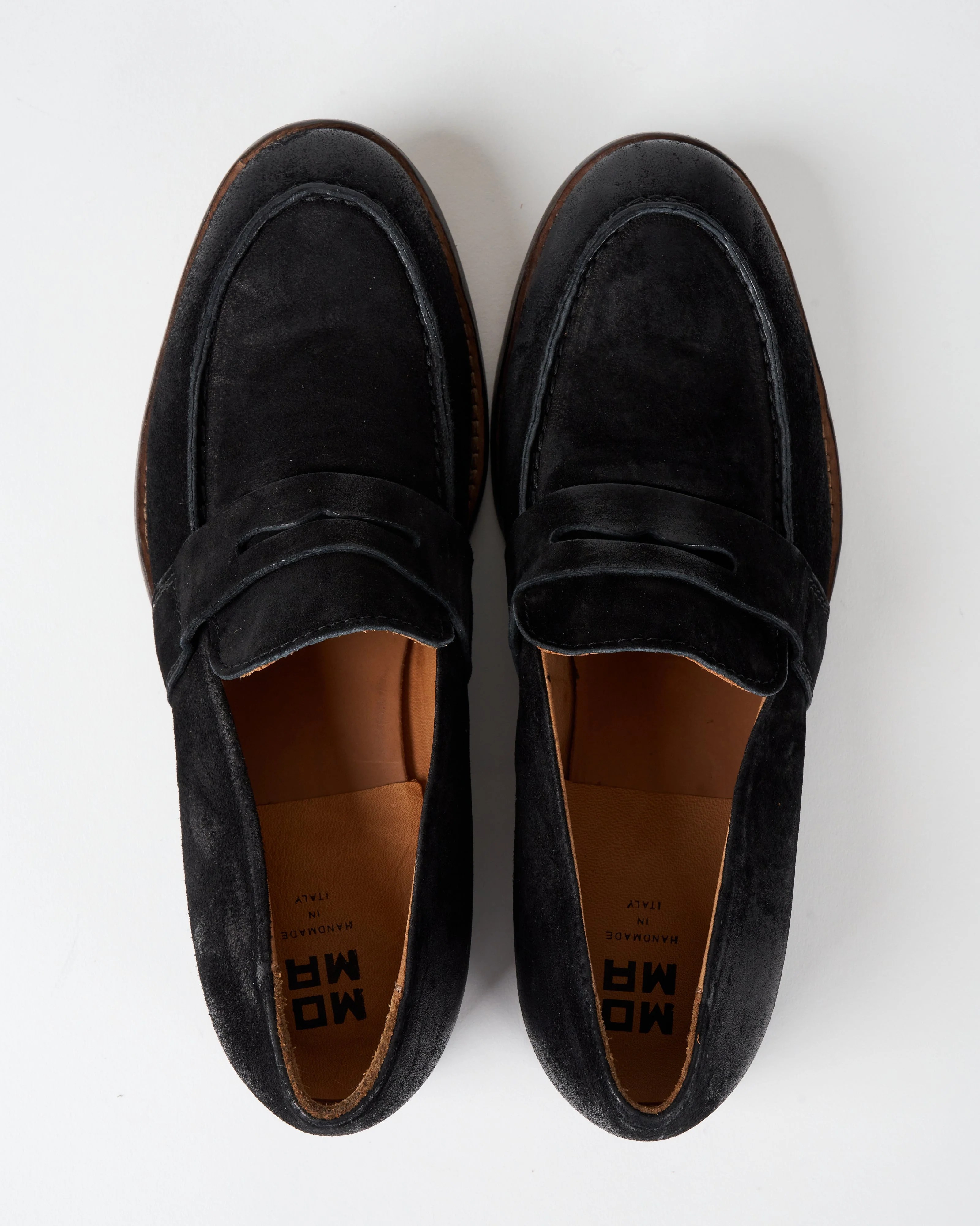 nottingham loafer - nero water suede/natural heel - Image 4