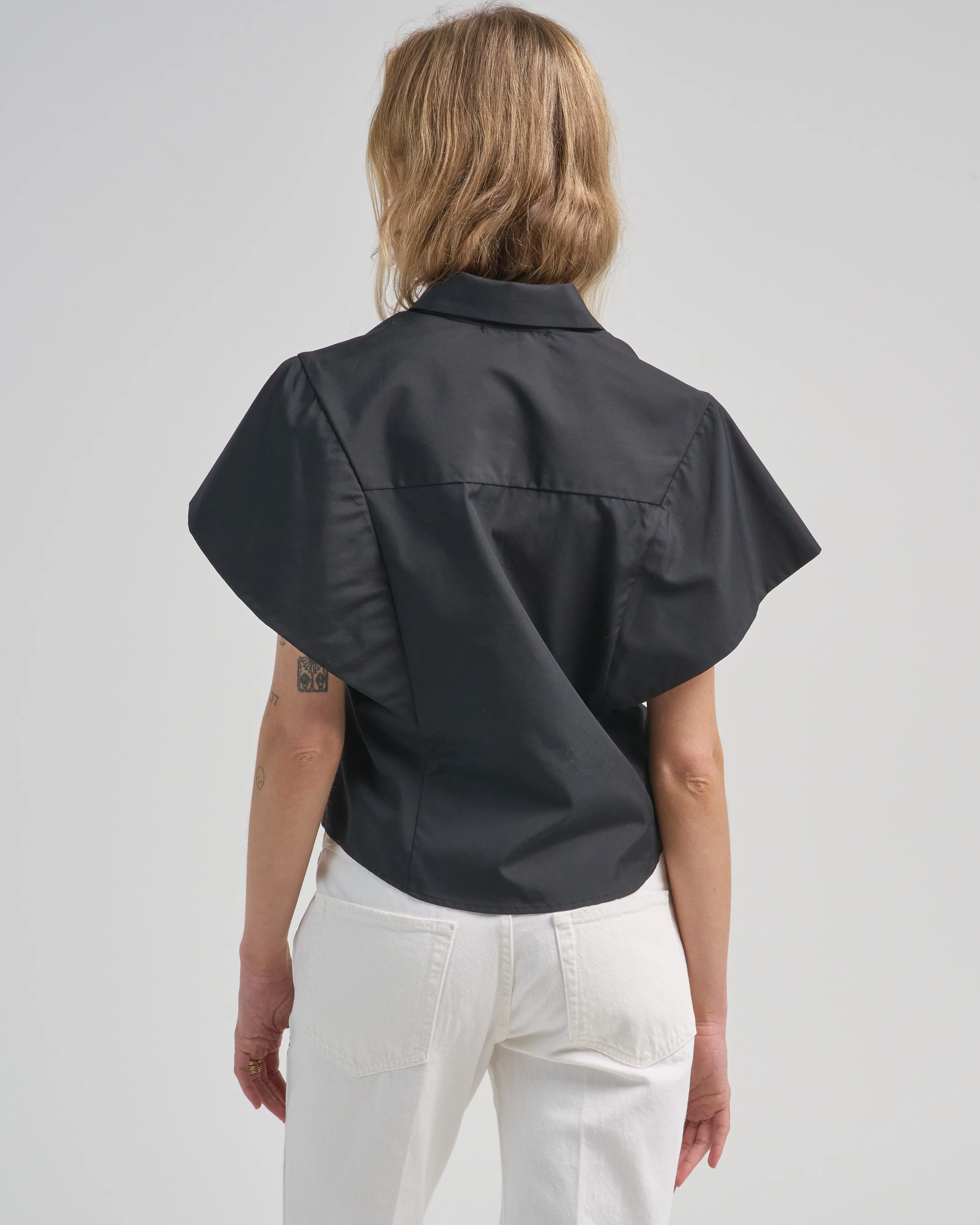 butterfly sleeve poplin top - Image 4