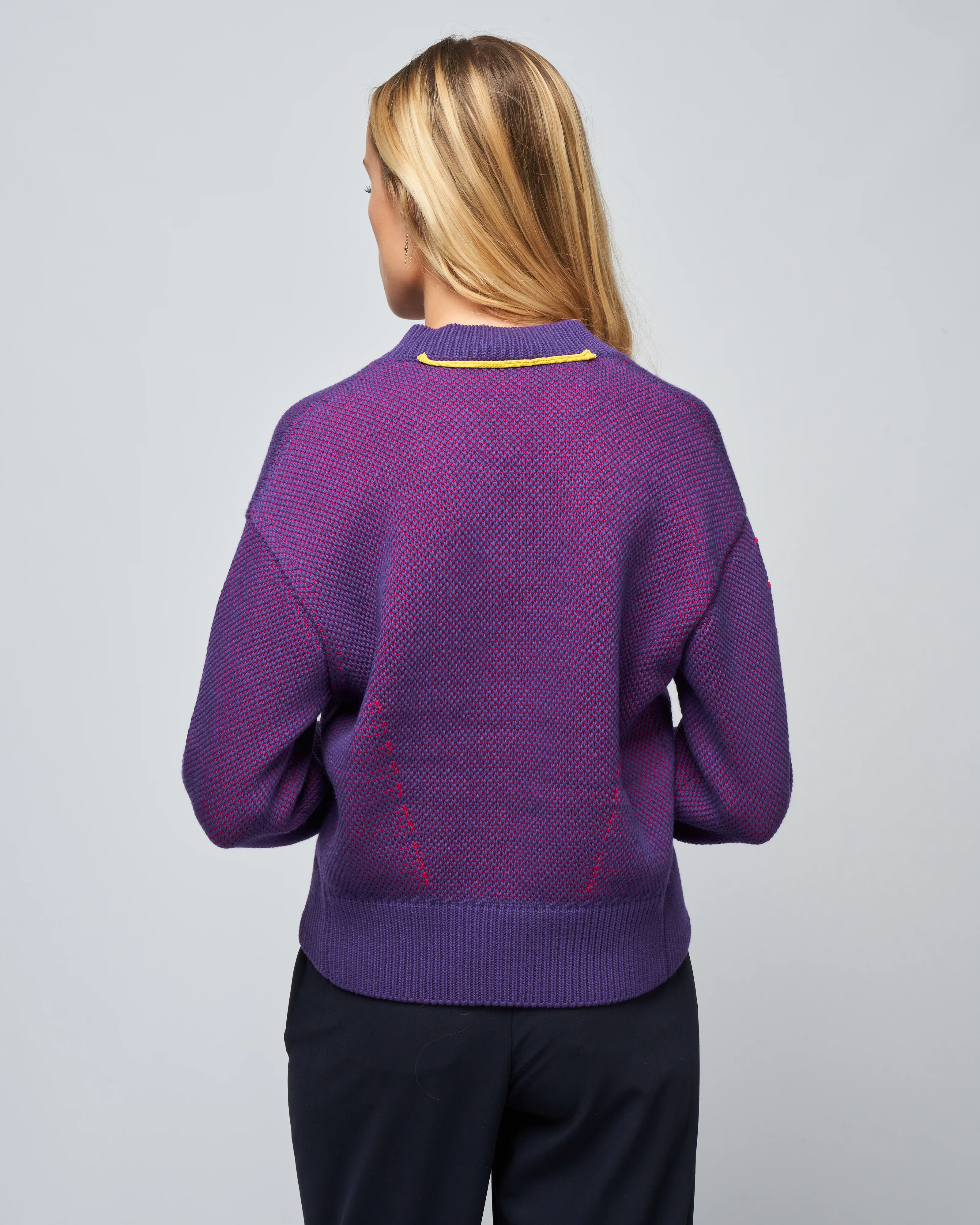 alice v-neck sweater - raspberry - Image 4