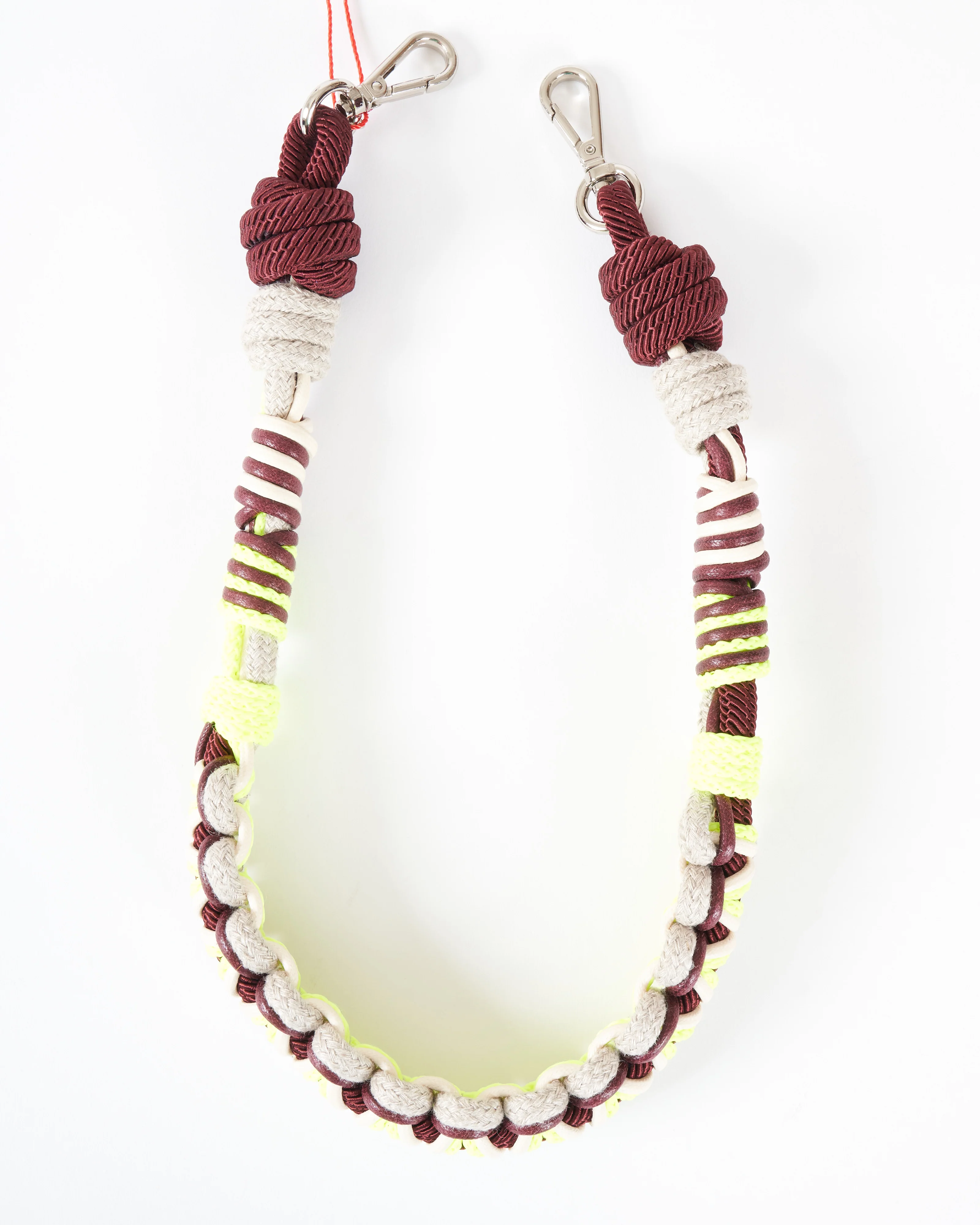 alice bag strap - fluo yellow & natural mix