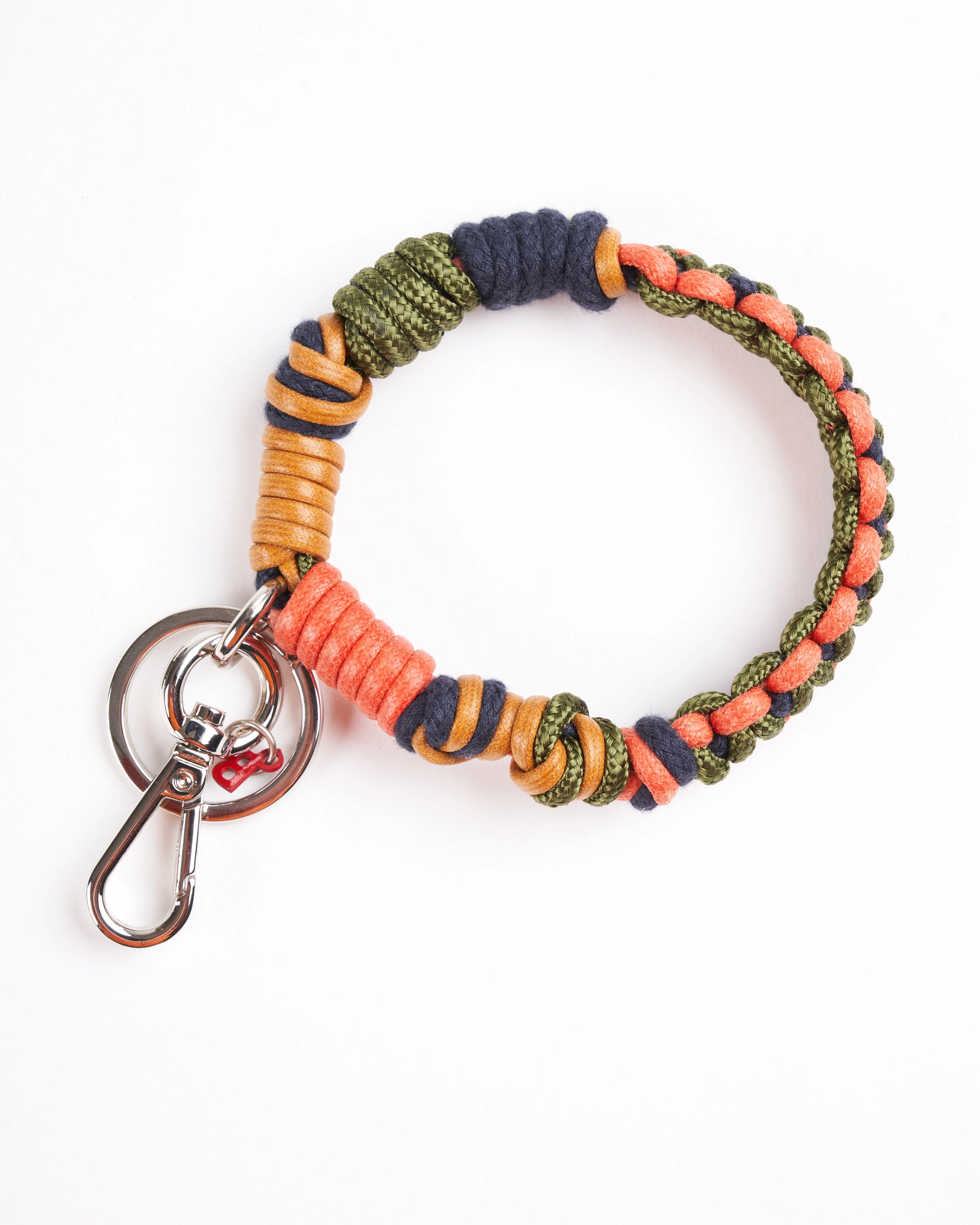 celtic knots key ring - mustard, orange, green & navy
