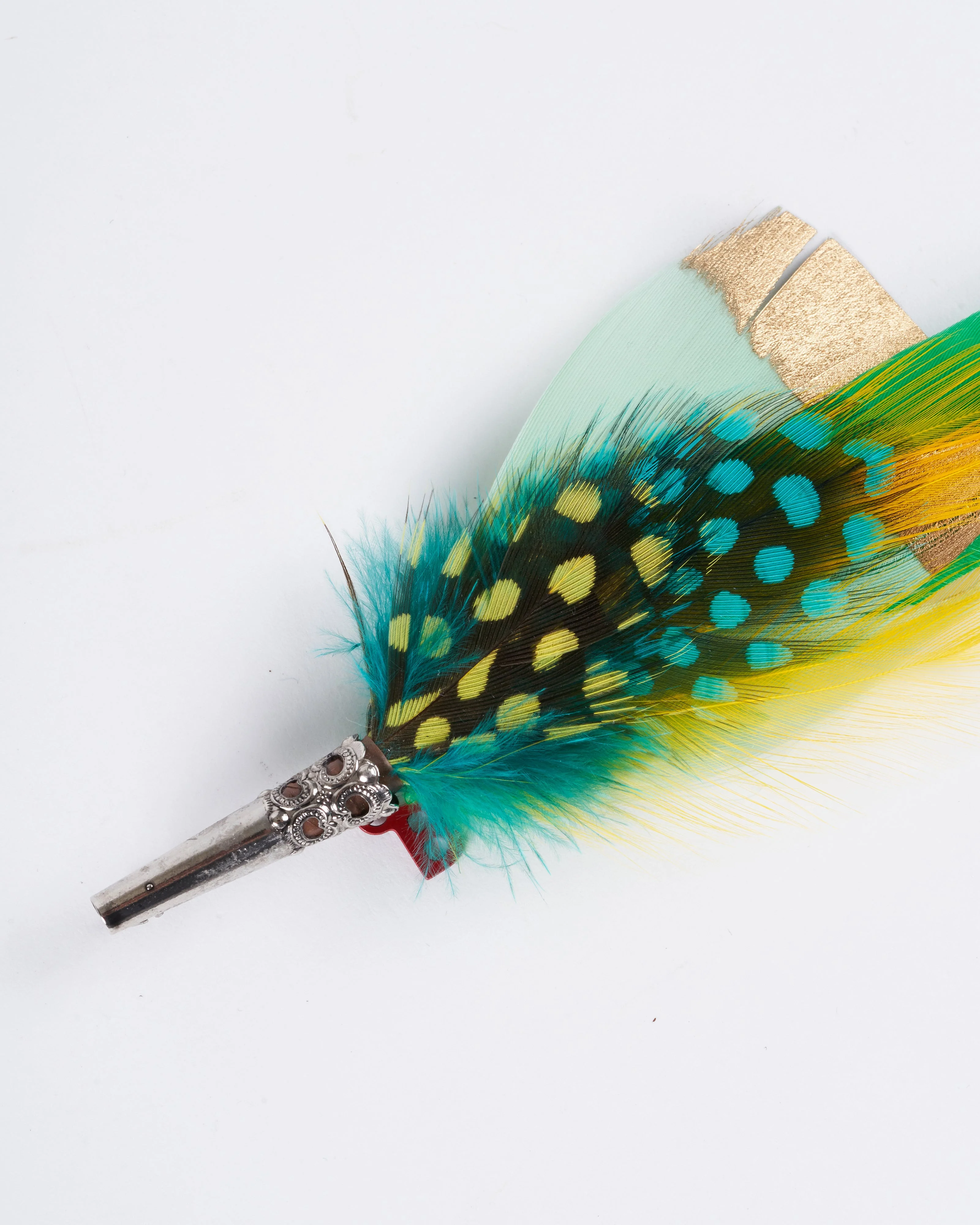 green papaya pencil brooch - greens & yellow w/ gold - Image 2