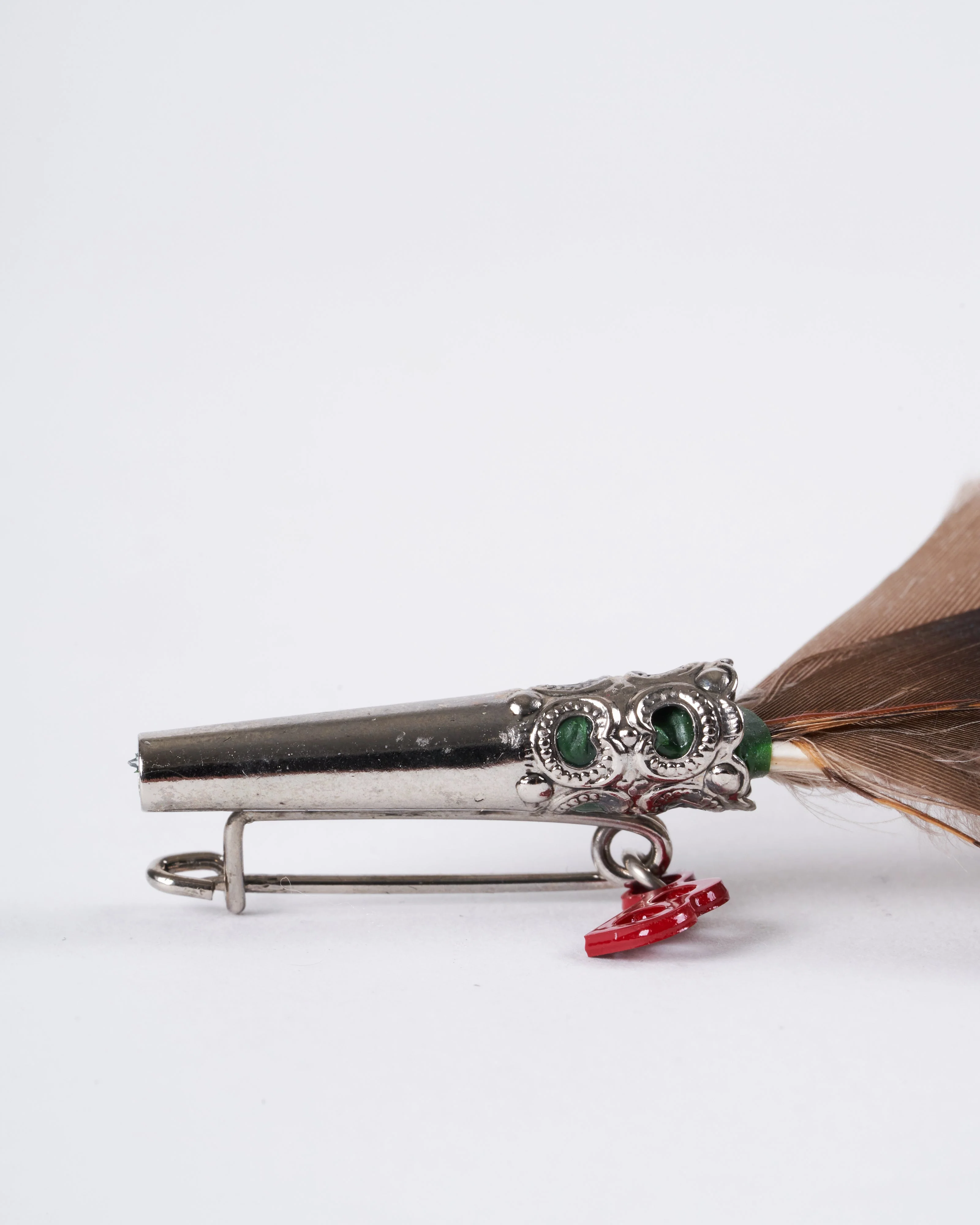pencil brooch - brown & red - Image 2