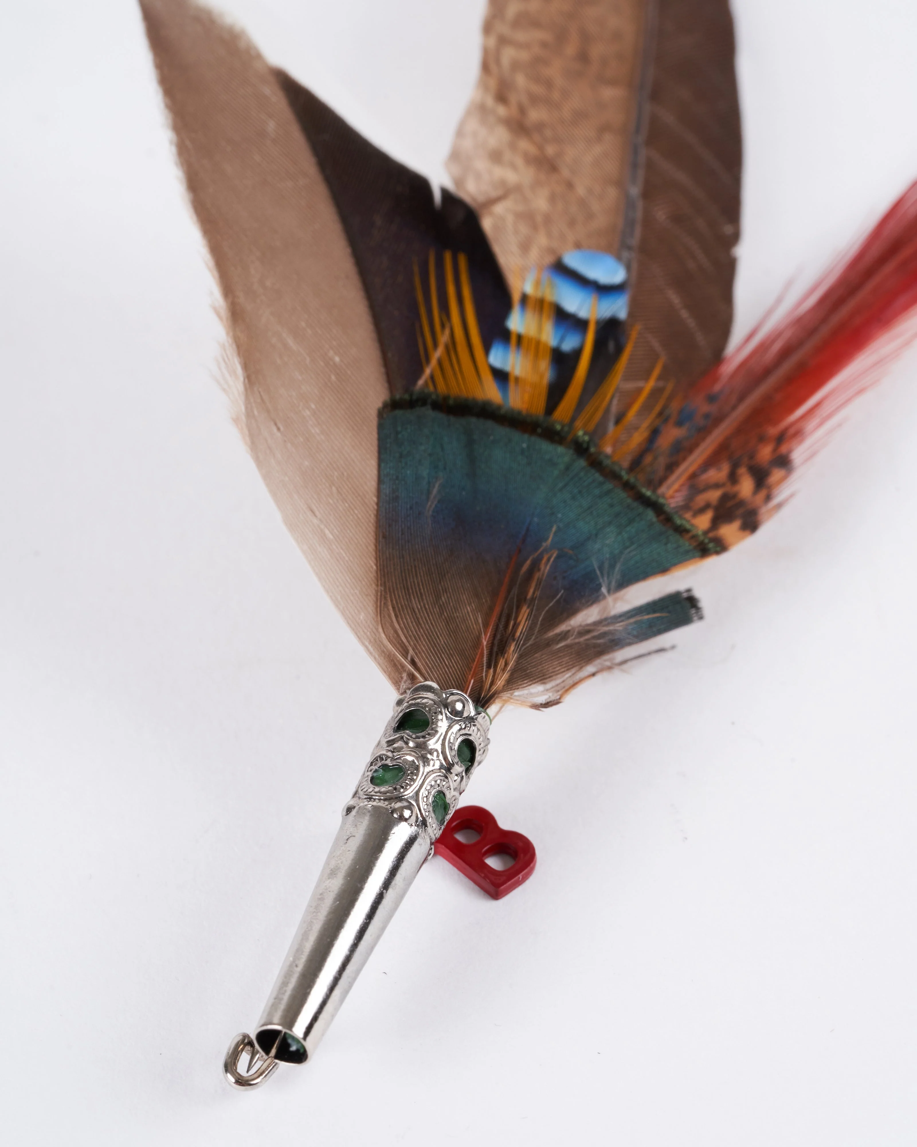 pencil brooch - brown & red - Image 3