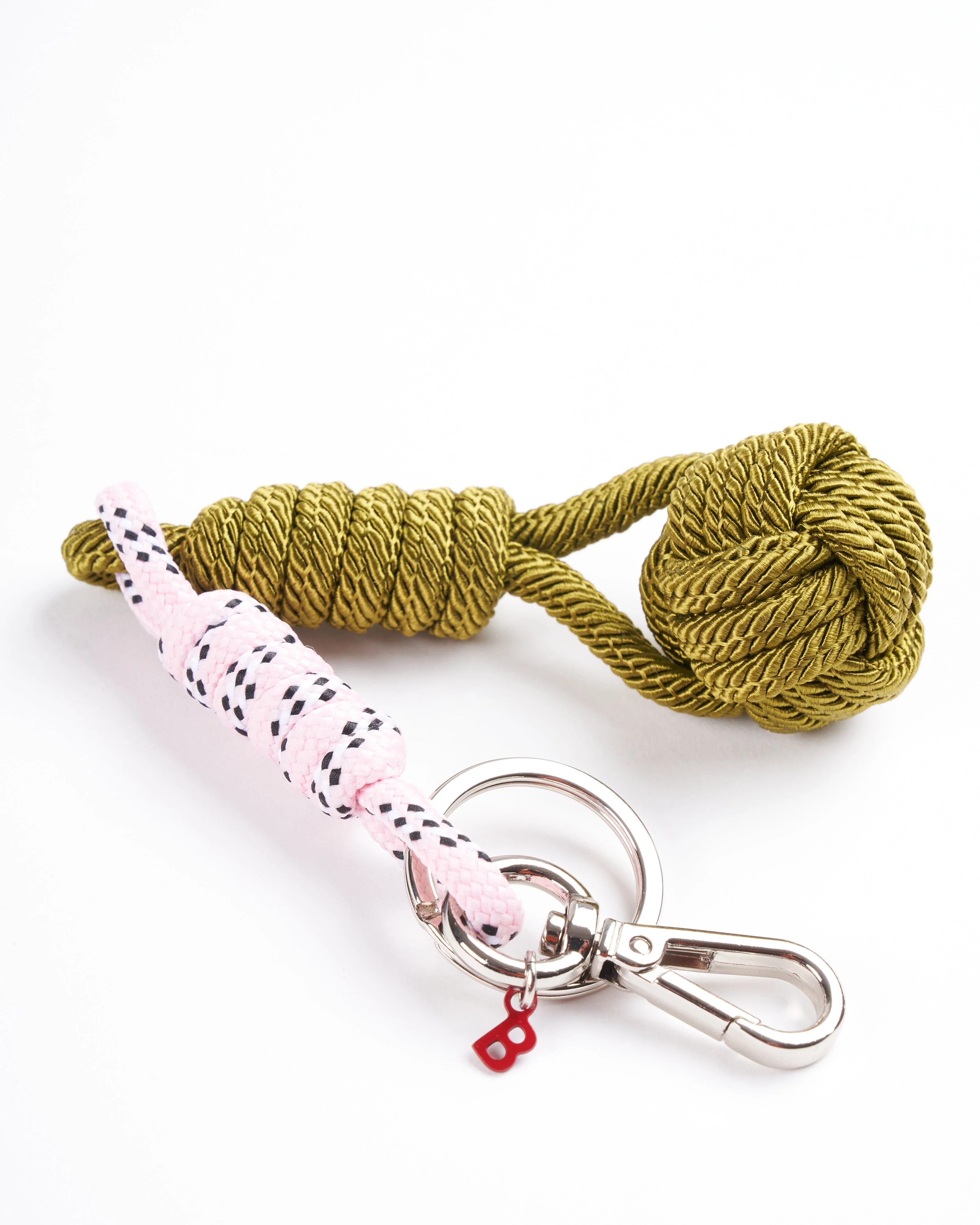 sailor ball key ring - olive & pink - Image 2