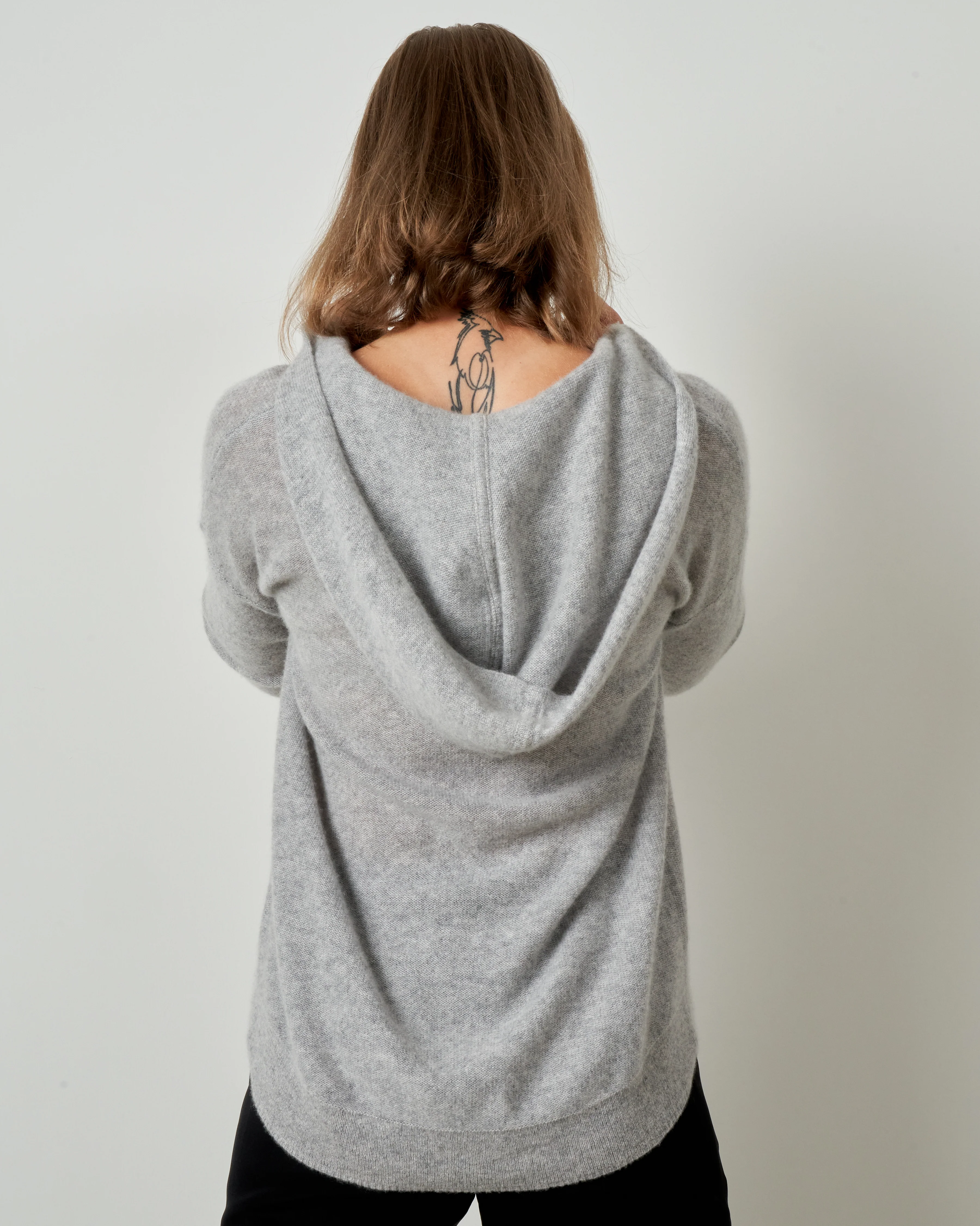 v neck pullover hoodie - cement - Image 3