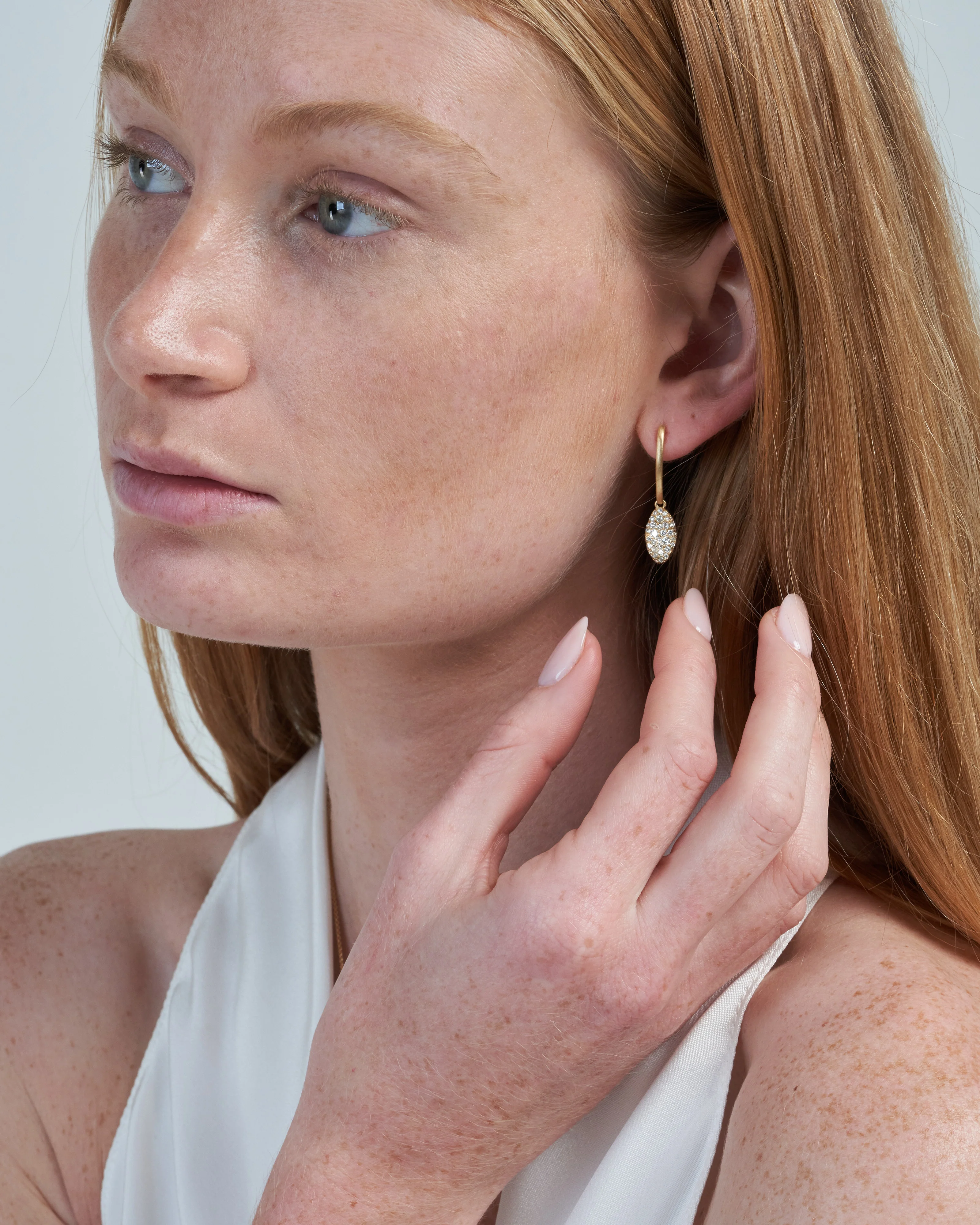 baby malak original ice drop marquise earrings - gold/diamonds - Image 2