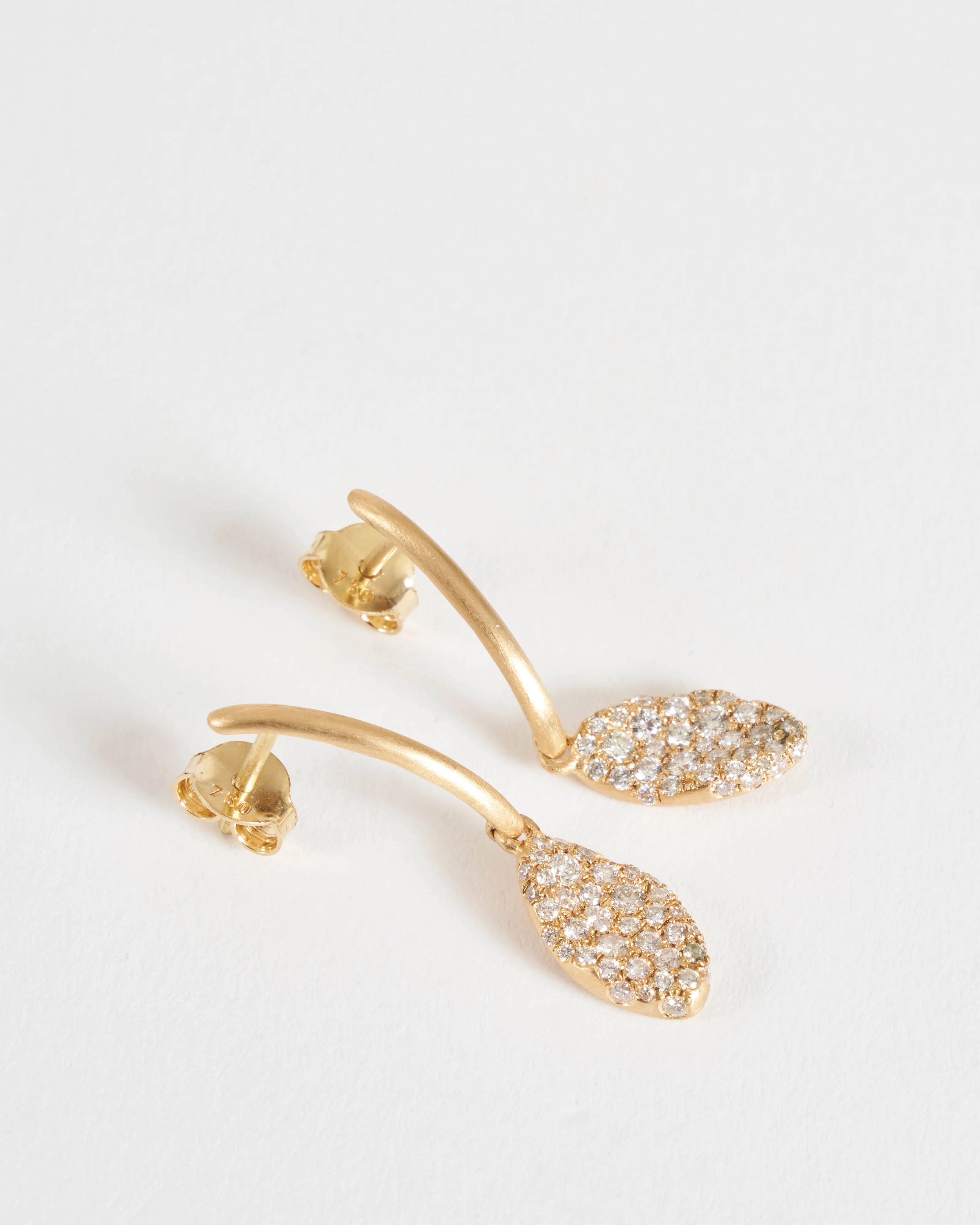 baby malak original ice drop marquise earrings - gold/diamonds - Image 4