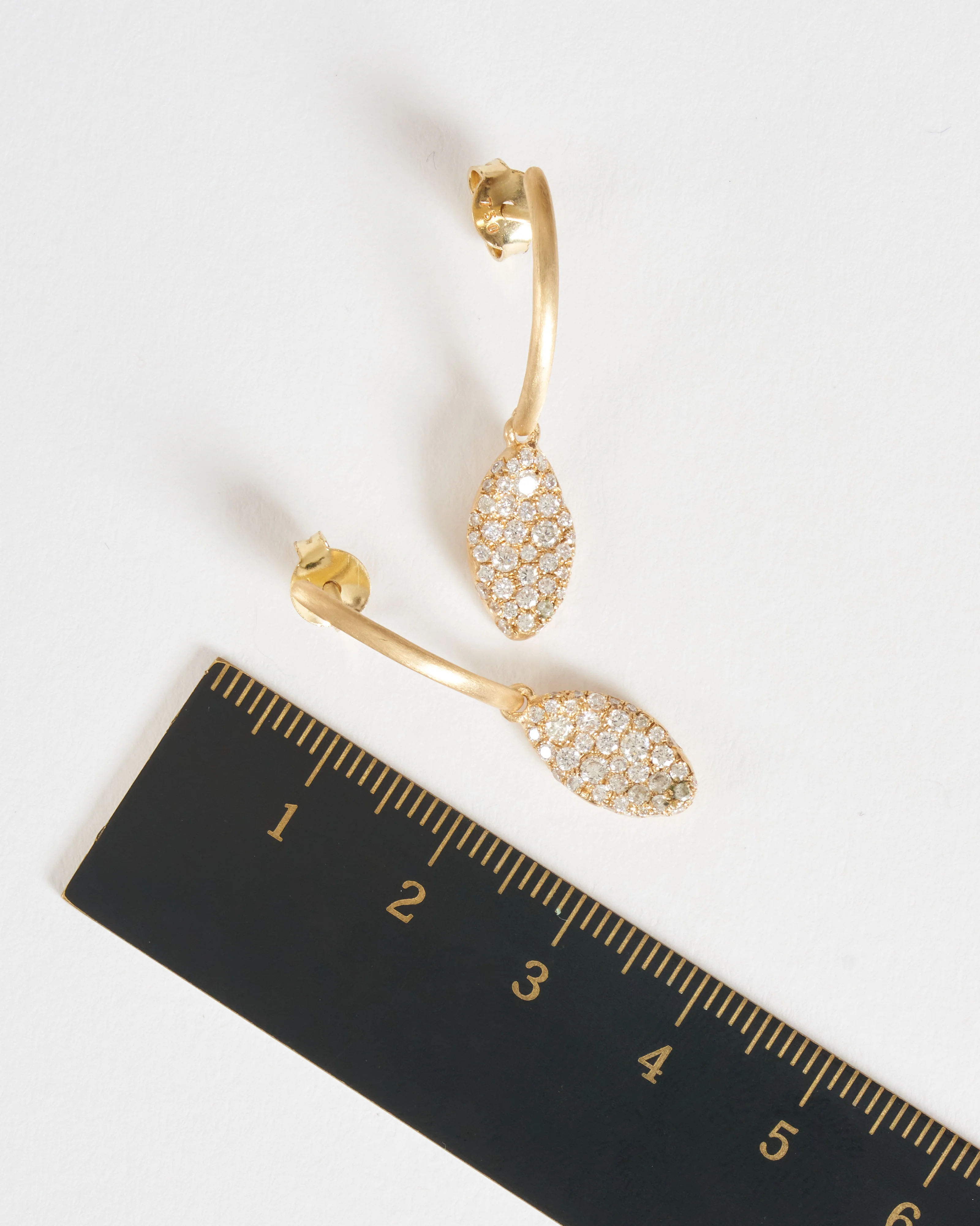 baby malak original ice drop marquise earrings - gold/diamonds - Image 6