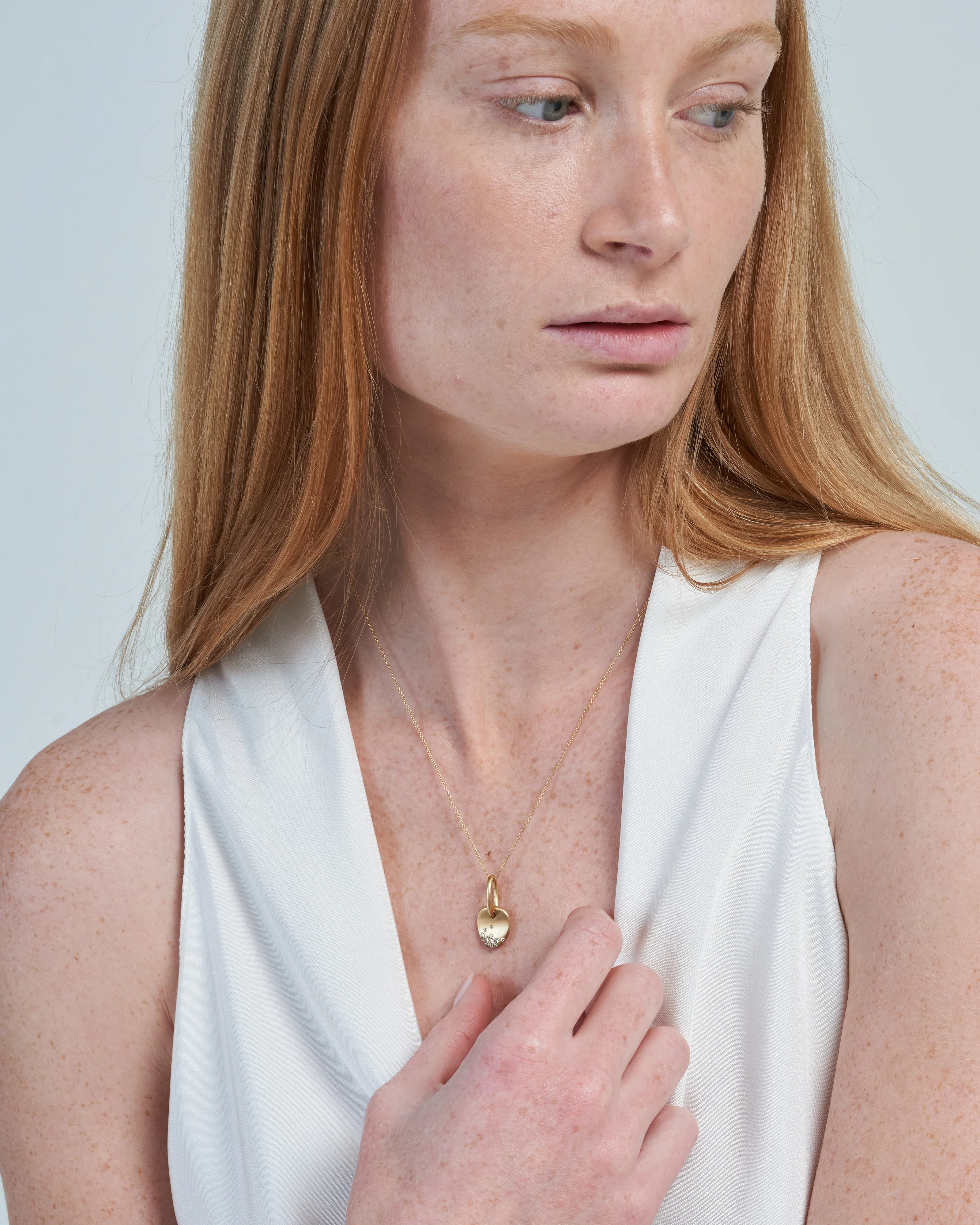 urban winter mini necklace - gold/champagne diamonds - Image 2