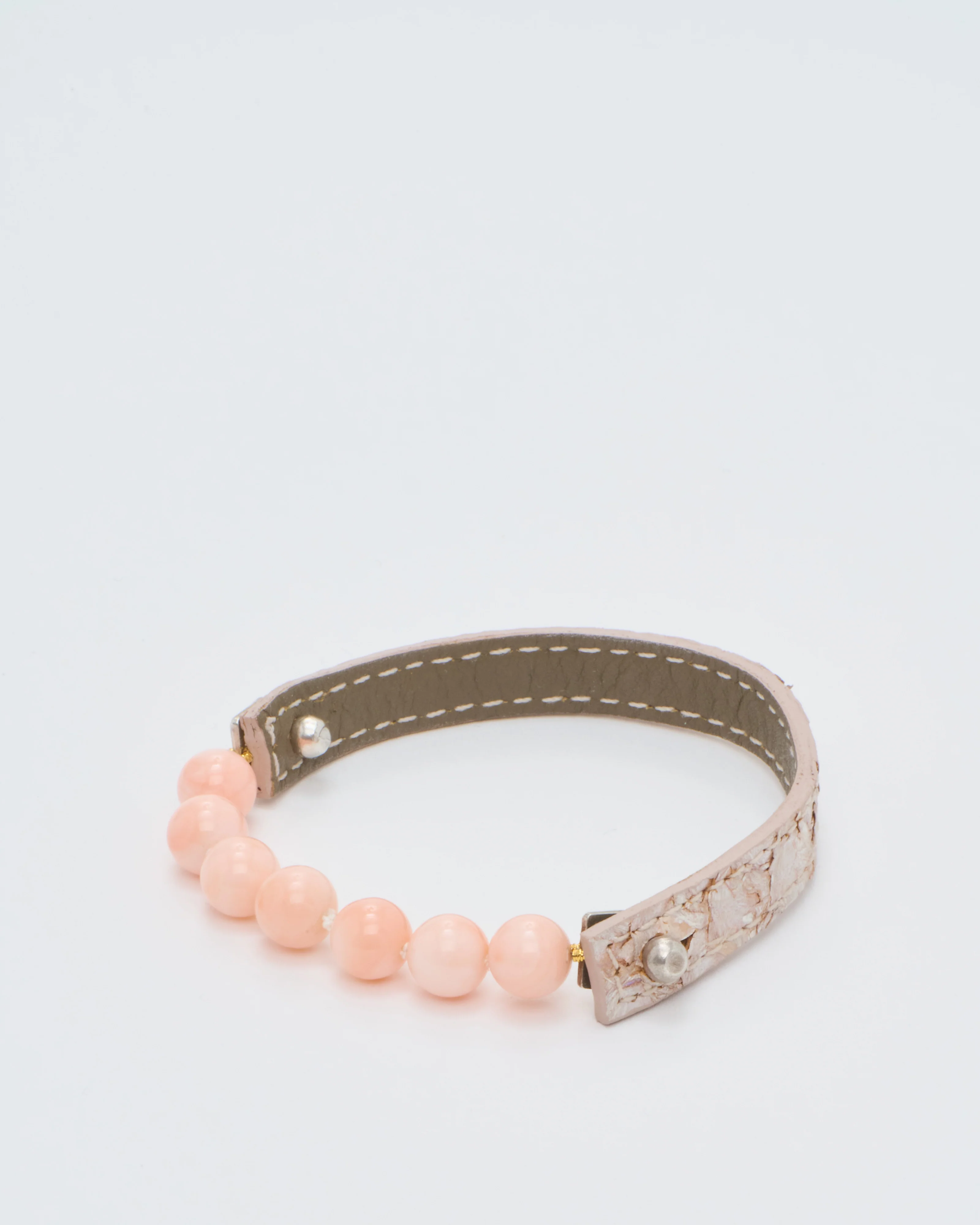 leather bracelet with japanese coral - Image 3