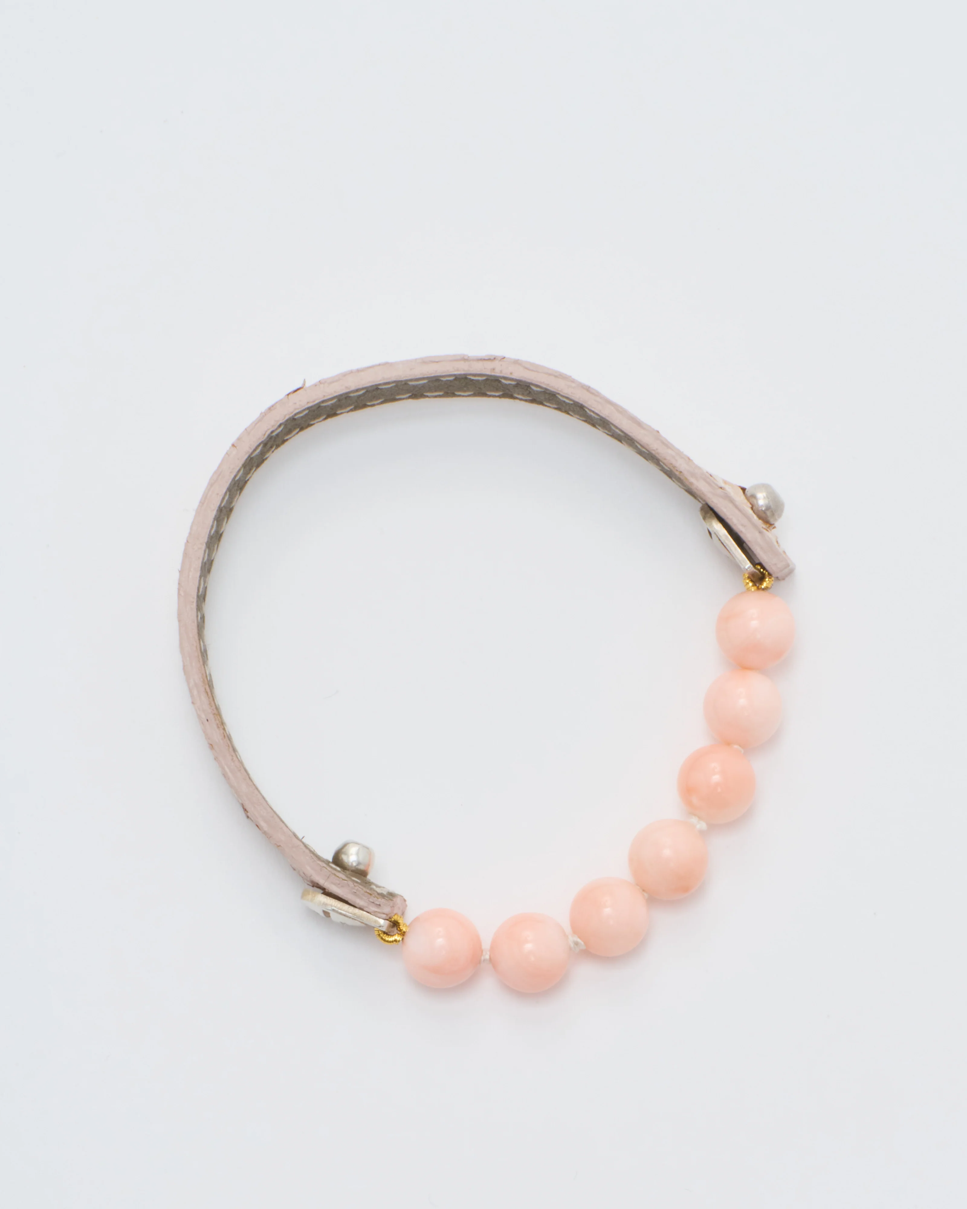 leather bracelet with japanese coral - Image 5