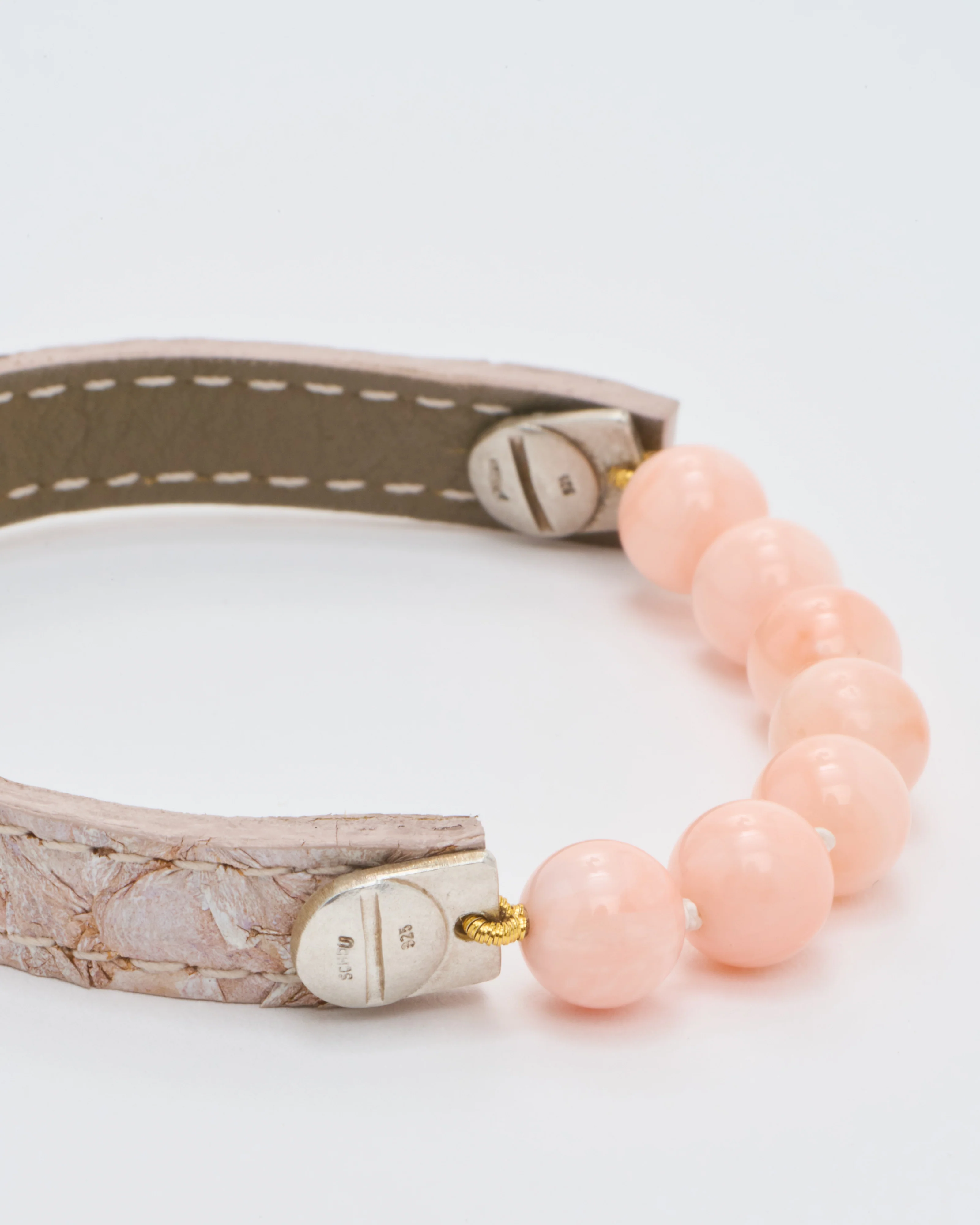 leather bracelet with japanese coral - Image 6