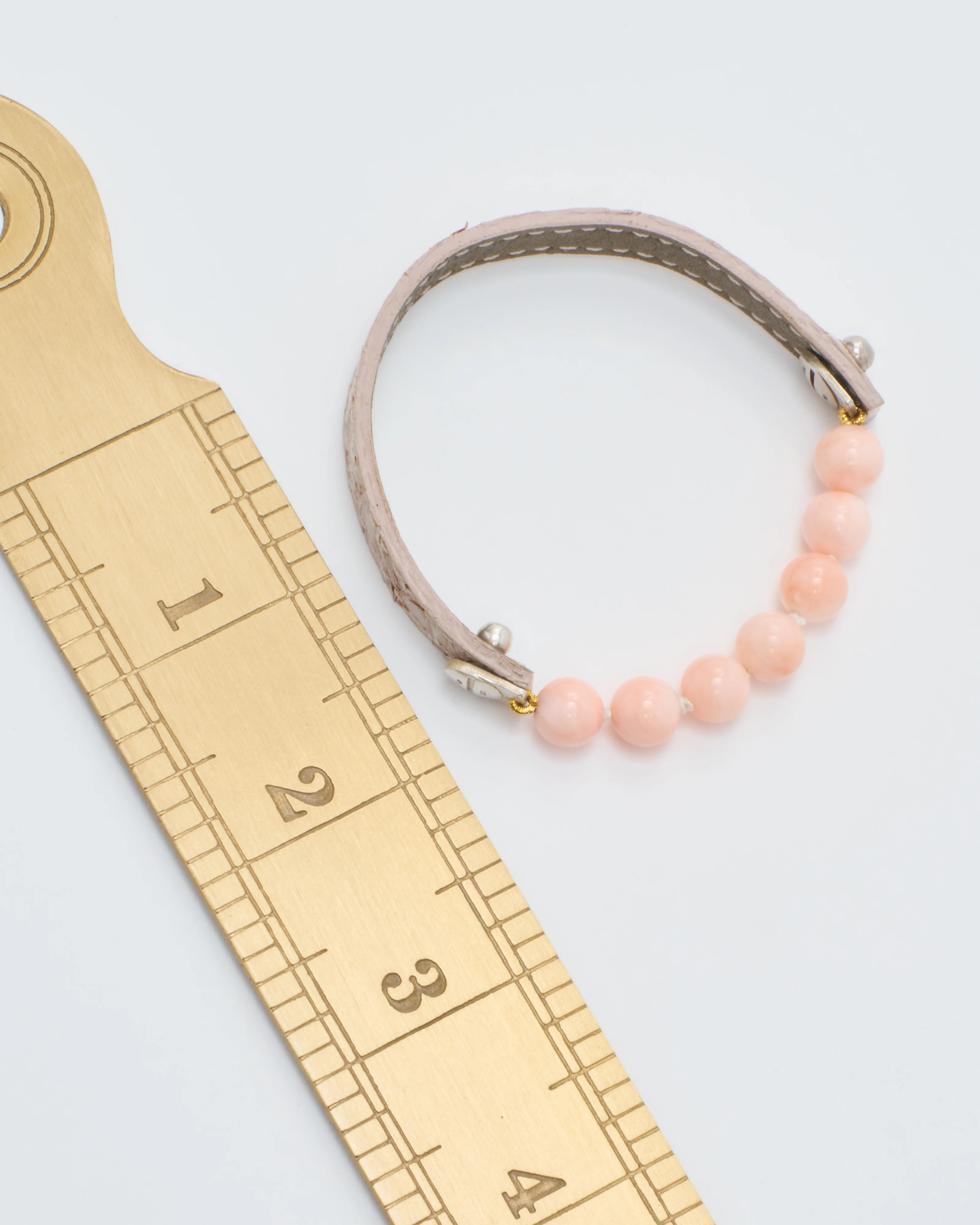 leather bracelet with japanese coral - Image 7