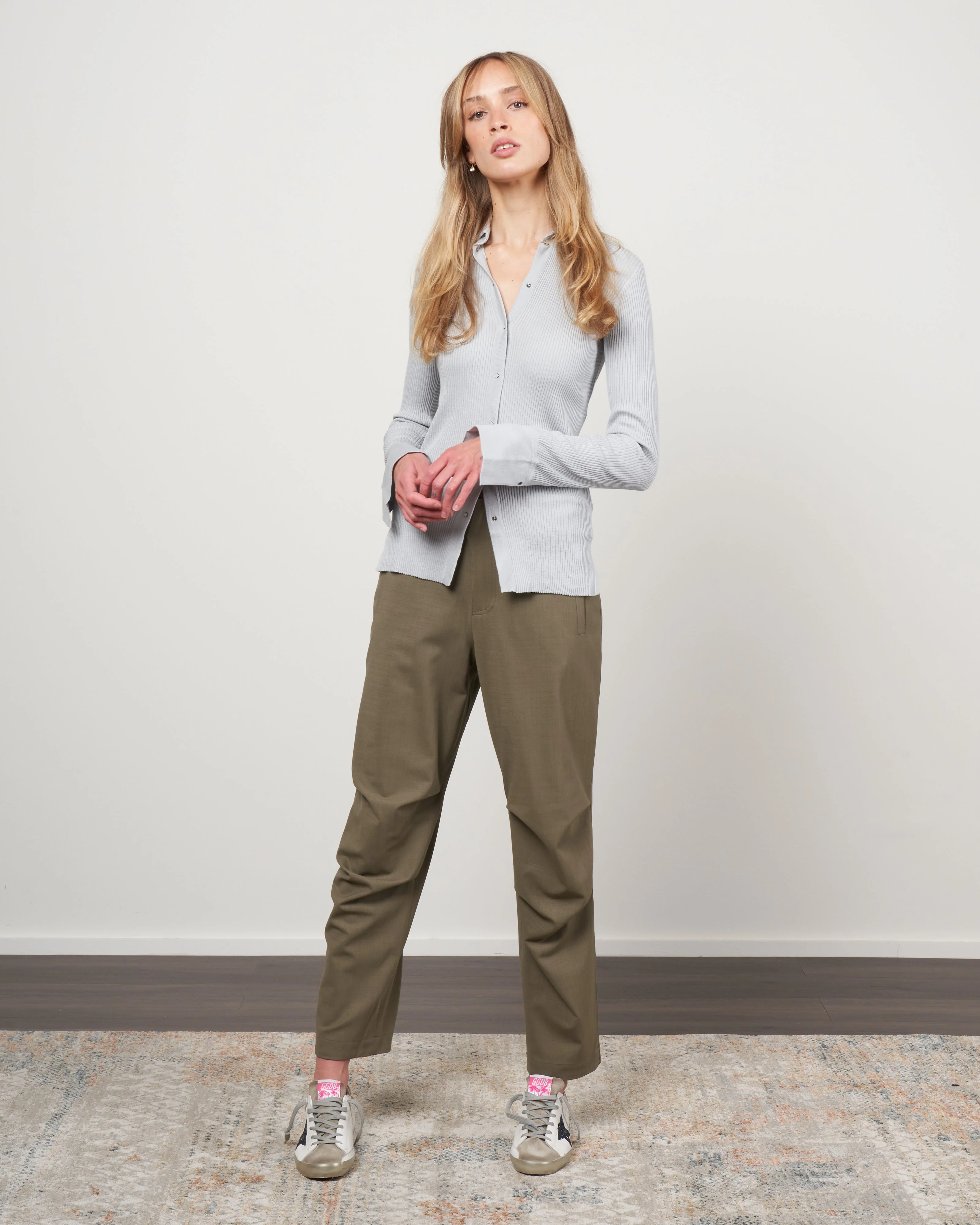 elise ribstitch shirt - icy blue - Image 2