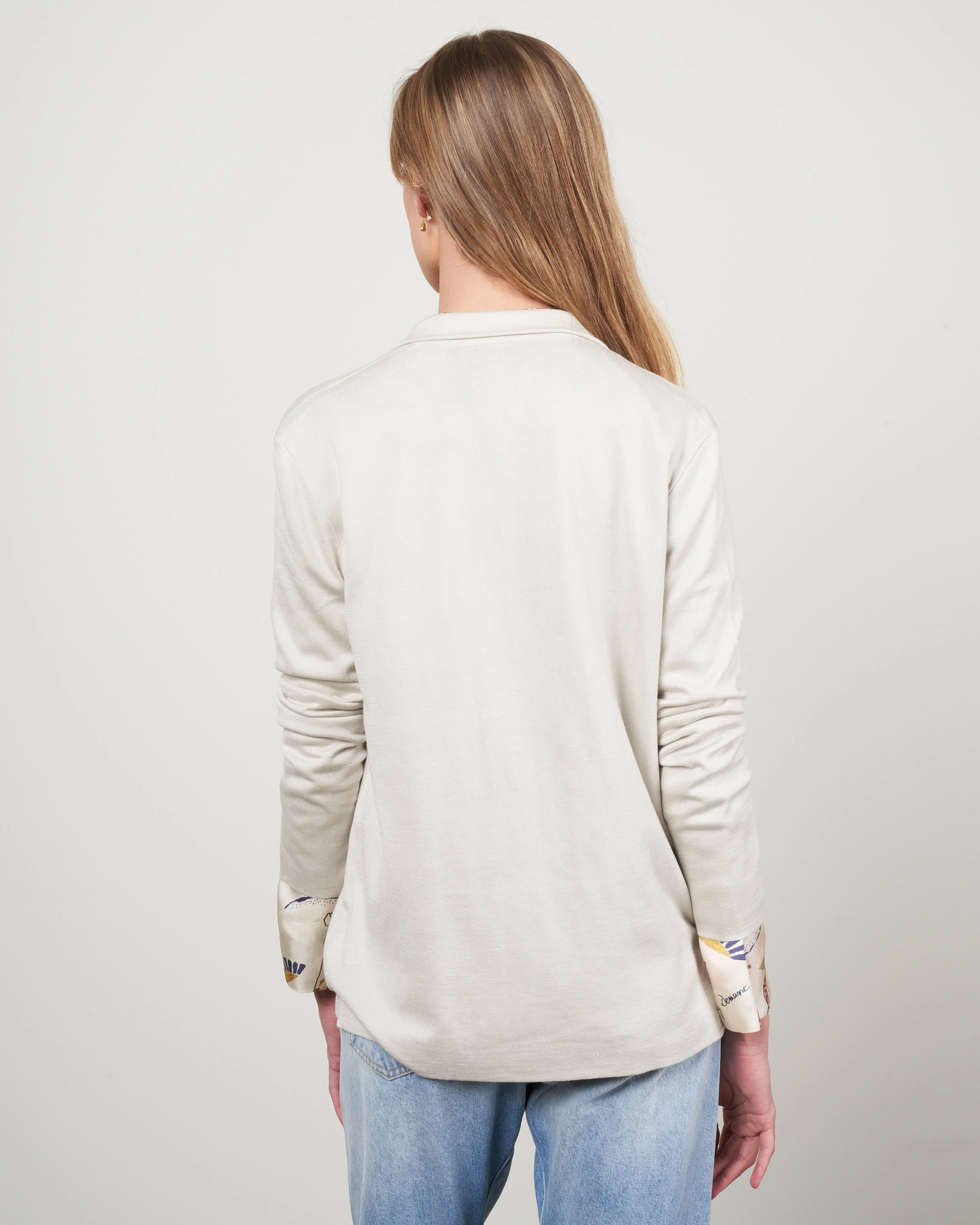 justine cardigan - stone with white dots - Image 4