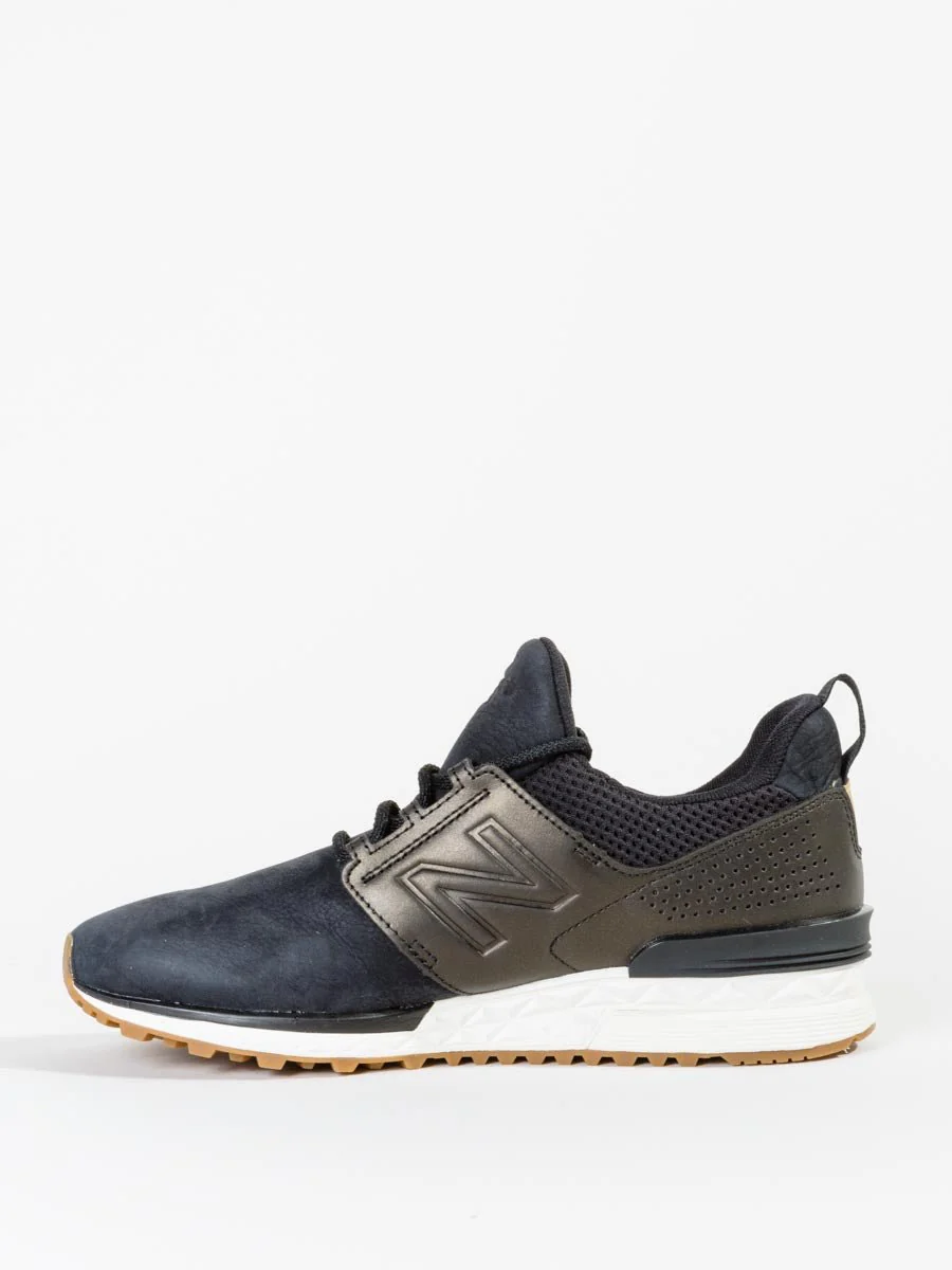 574s nubuck sneaker - black/gold - Image 2