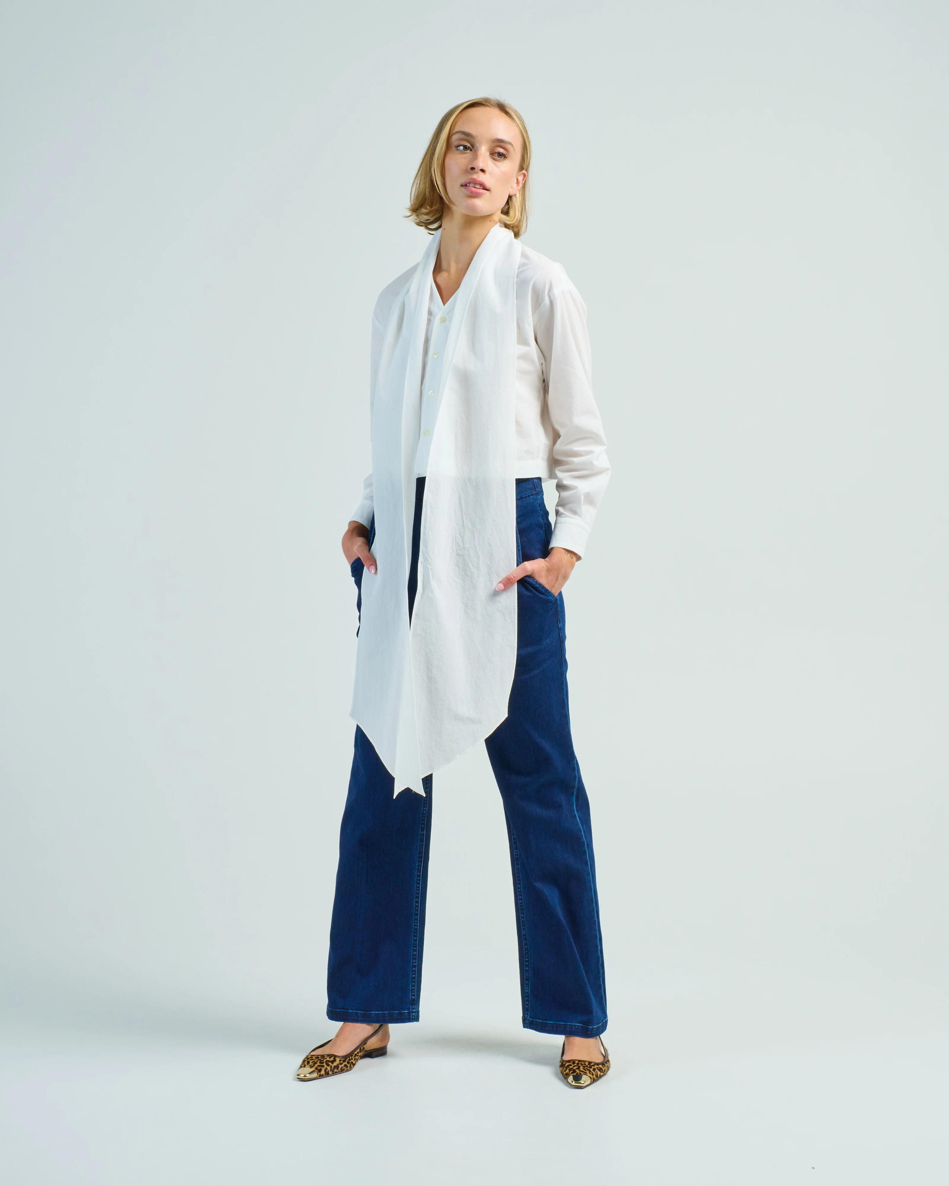 blouse with detachable scarf - Image 2