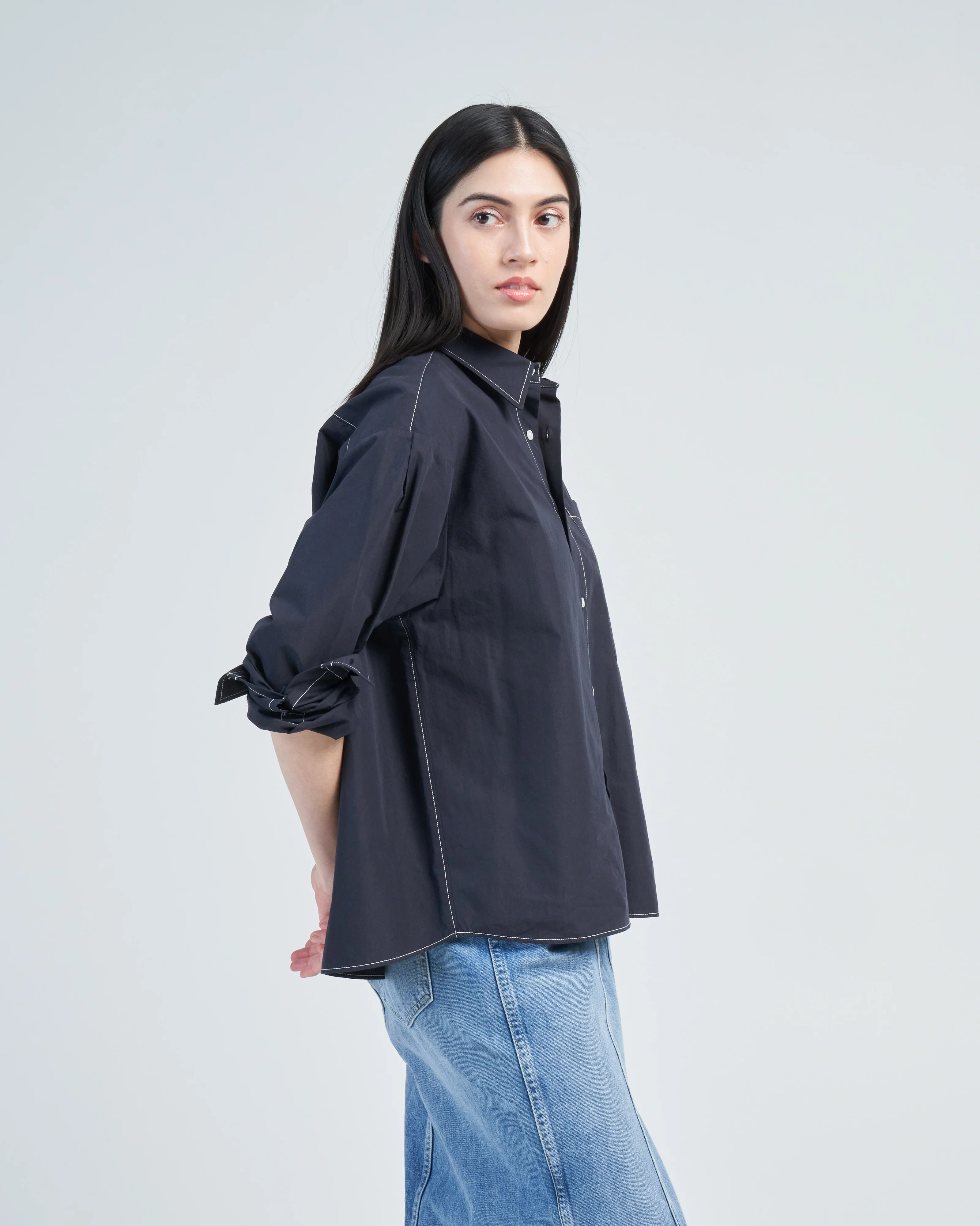 contrast stitch top - Image 4