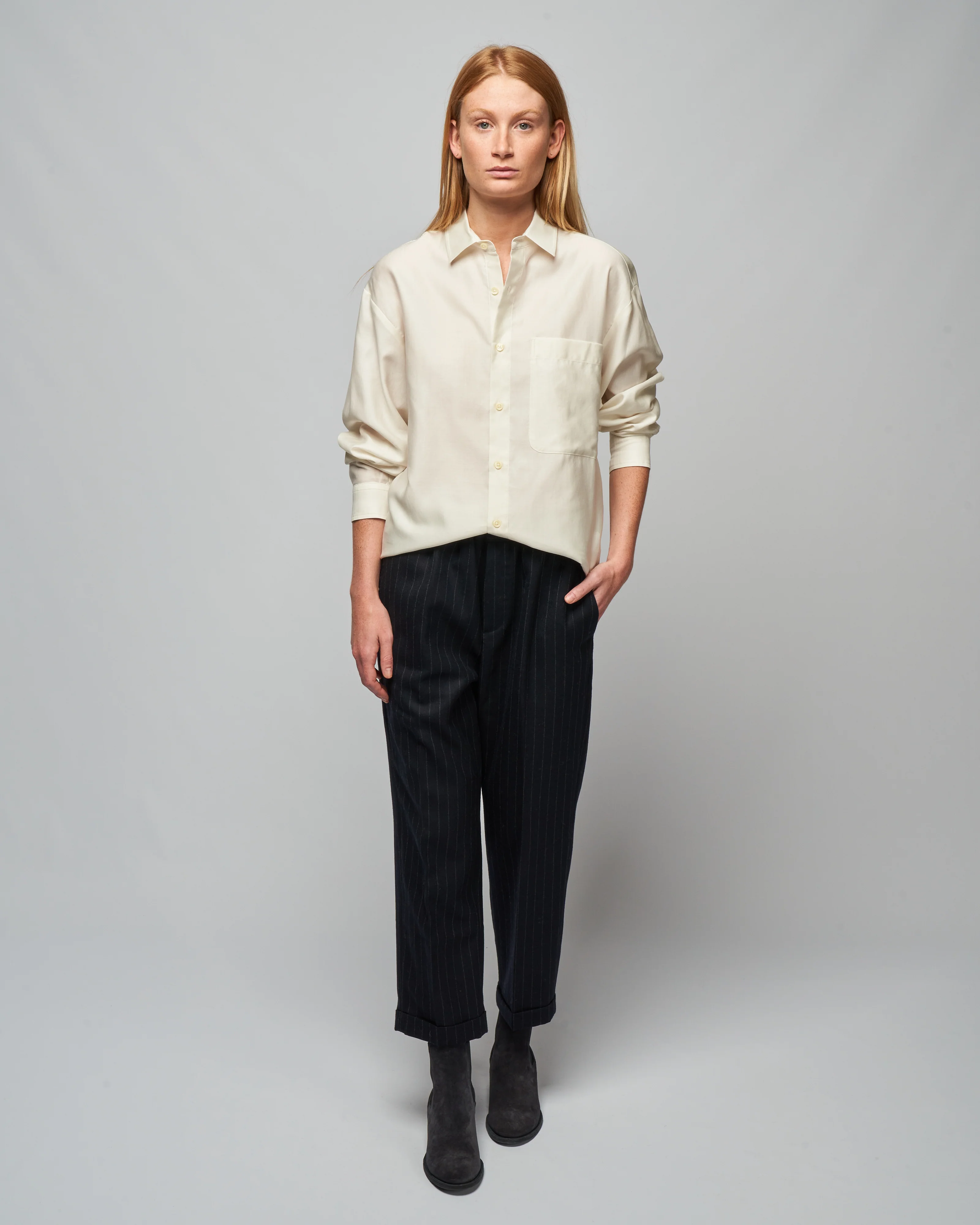 pinstripe pant - navy - Image 2